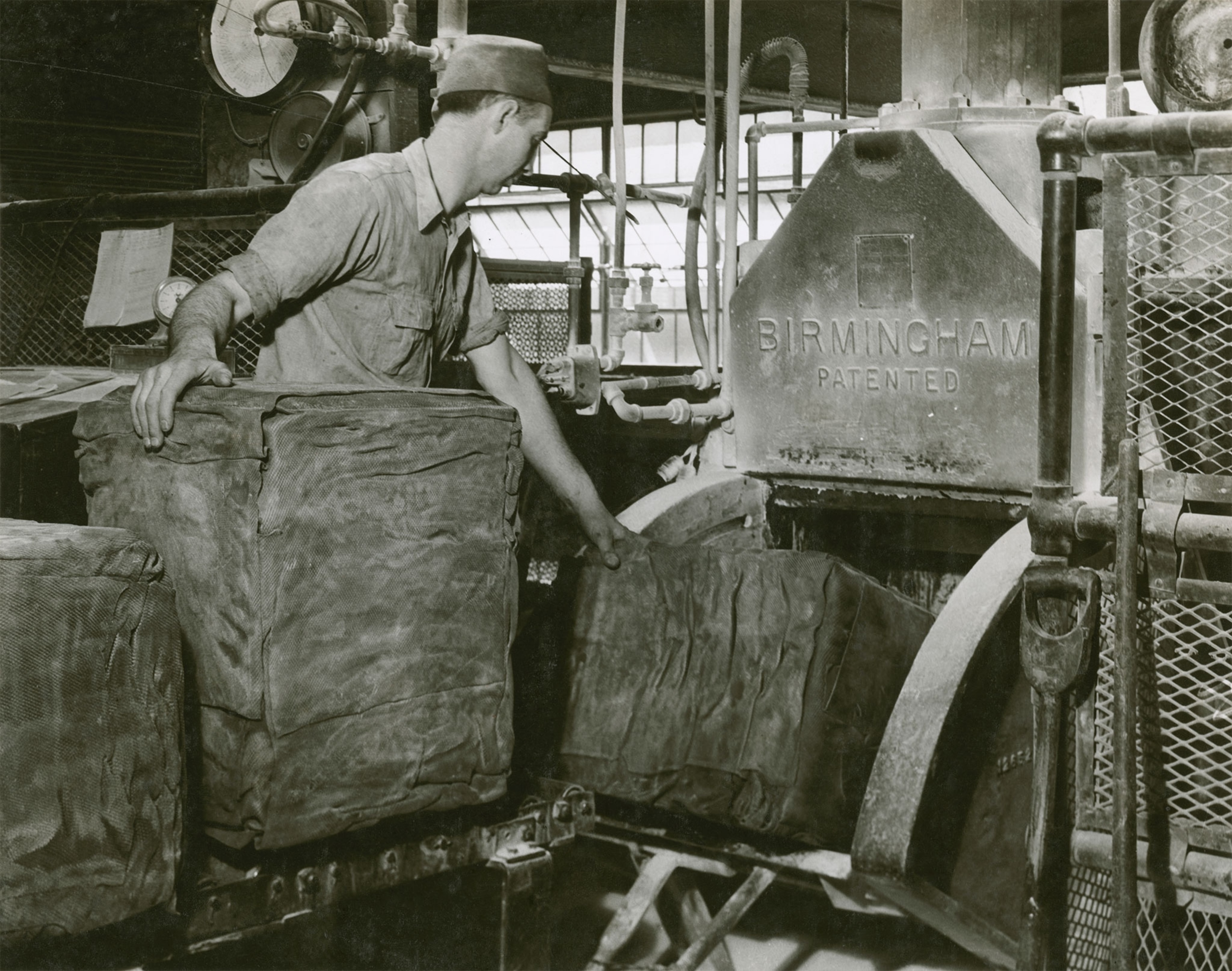 a worker in a rubber facrory