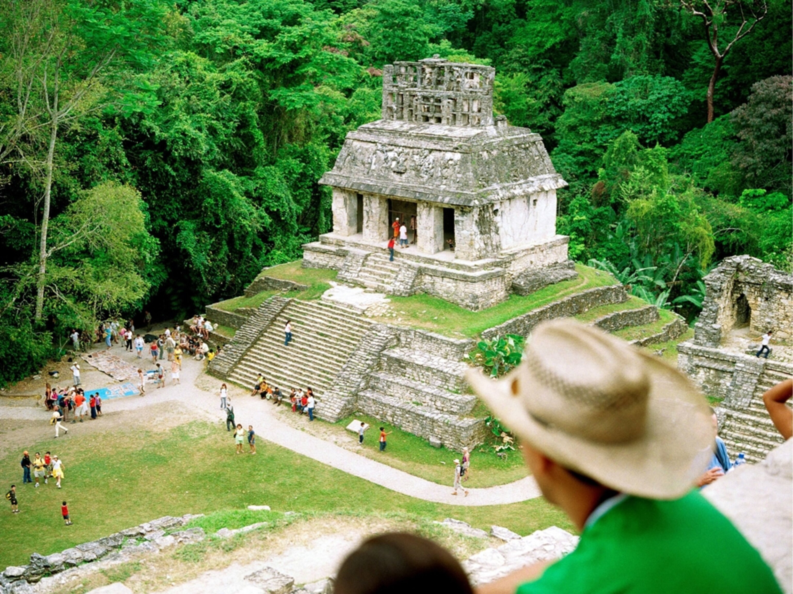 Tourists at the ruined city of Palenque