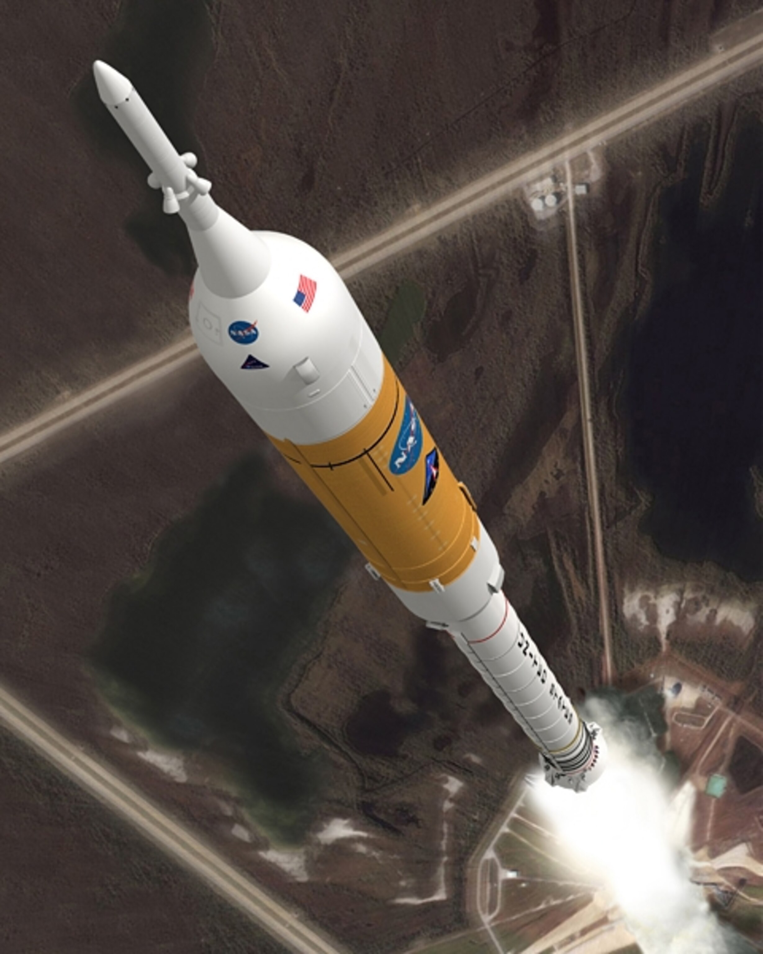 NASA rocket picture: Illustration of the Ares I launching