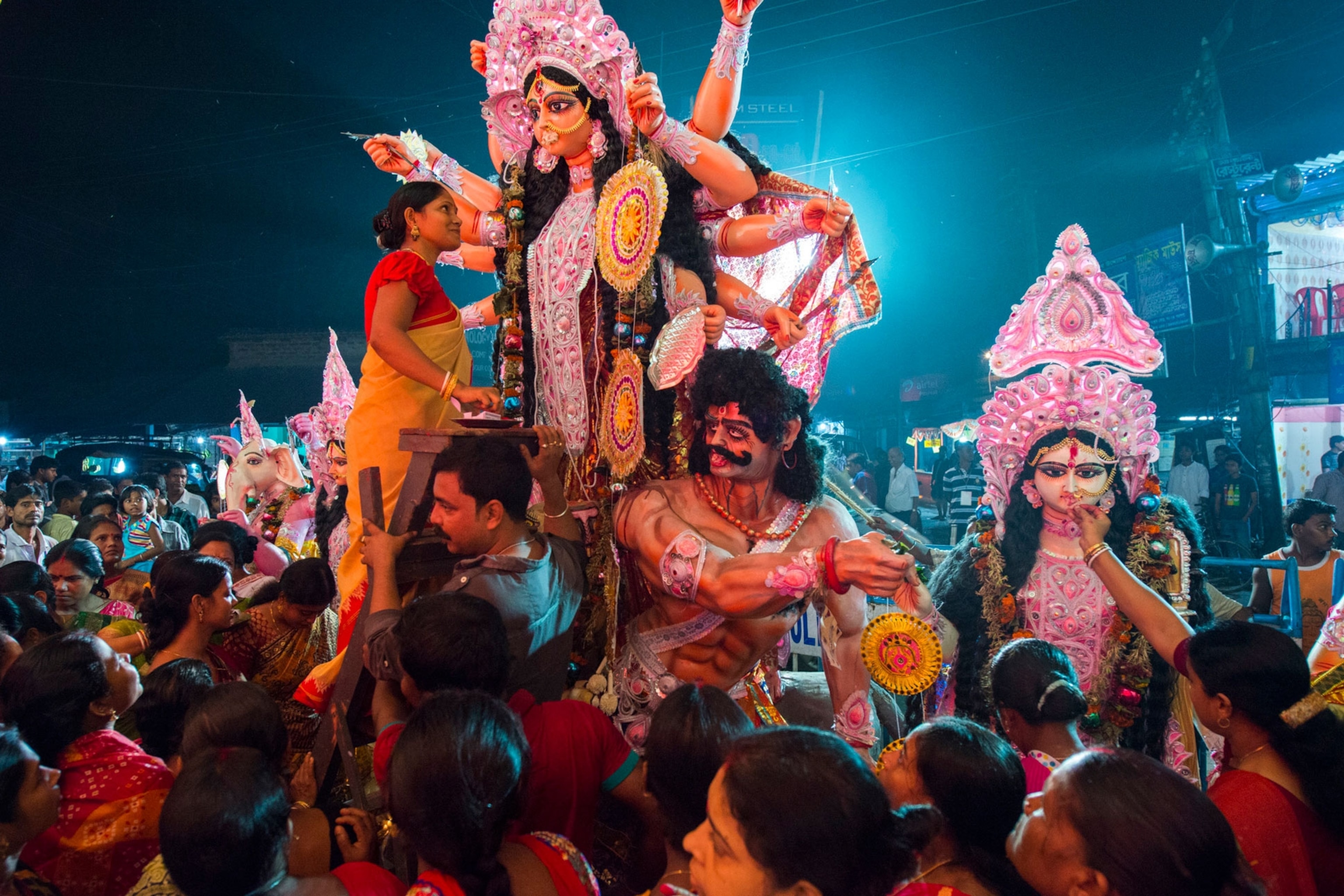 the festival of Dugra Puja outside Calcutta, India
