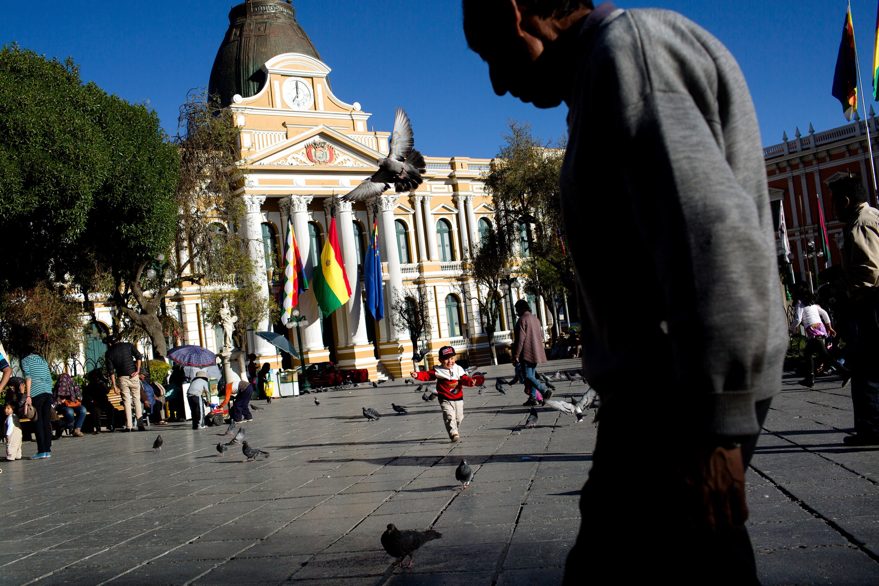 a city square in Plaza Murillo, La Paz, Bolivia