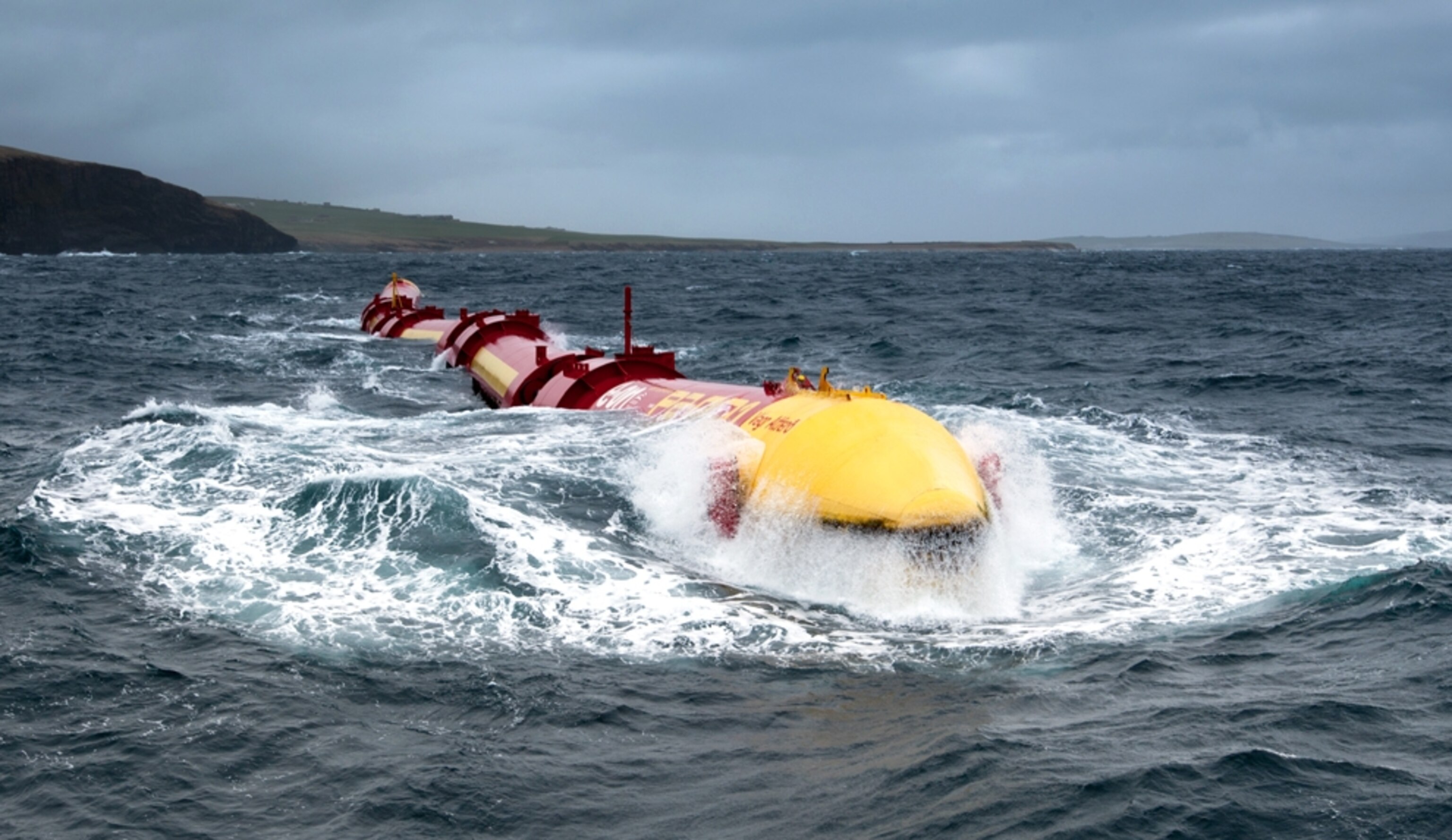 the Pelamis Machine in Orkney, Scotland