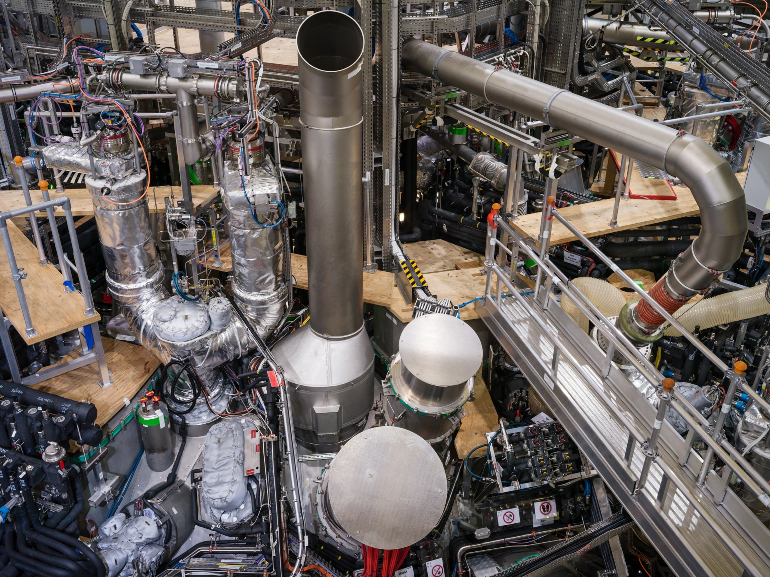 machinery with tubes in a large room