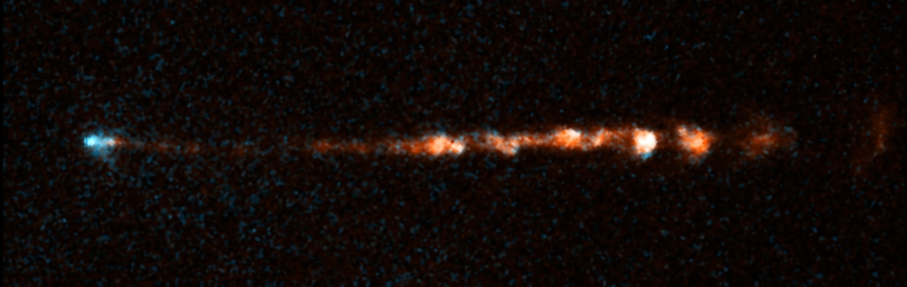 Still picture from a Hubble Space Telescope video of a stellar jet
