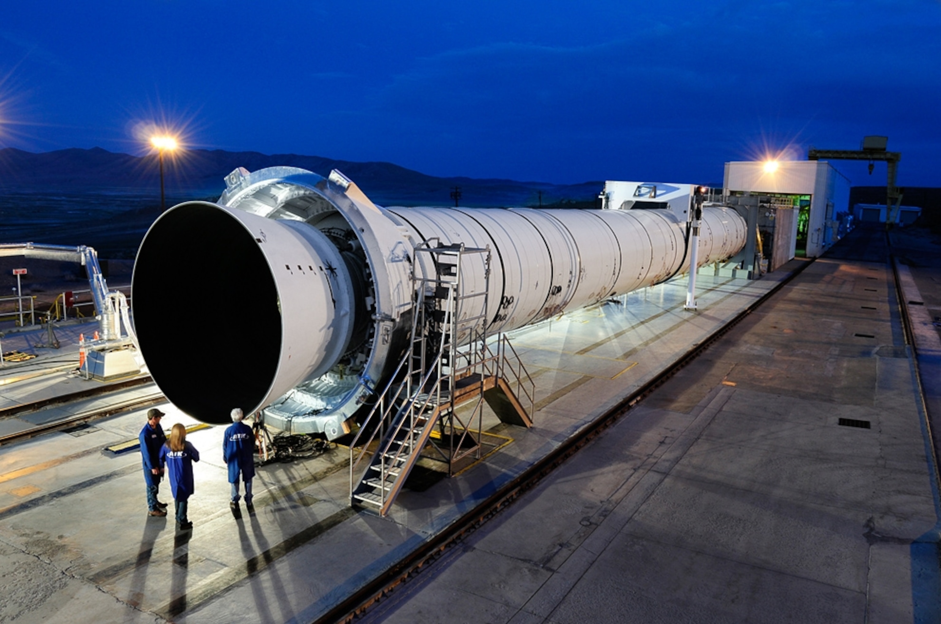 a prototype of NASA's next generation solid fuel booster rocket, DM-2