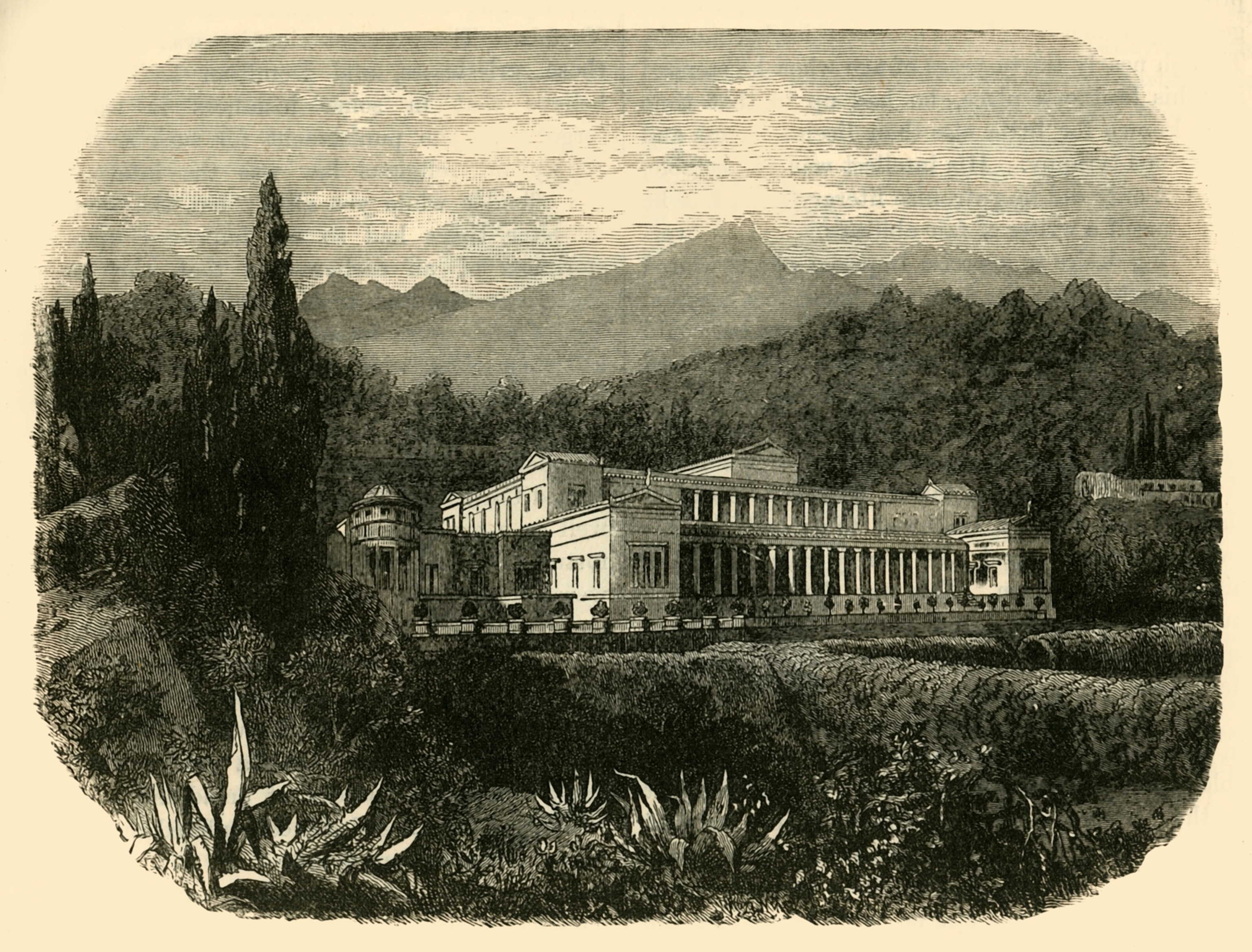 'Villa of the Younger Pliny', 1890. From "Cassell's Illustrated Universal History Vol. II - Rome", by Edmund Ollier.