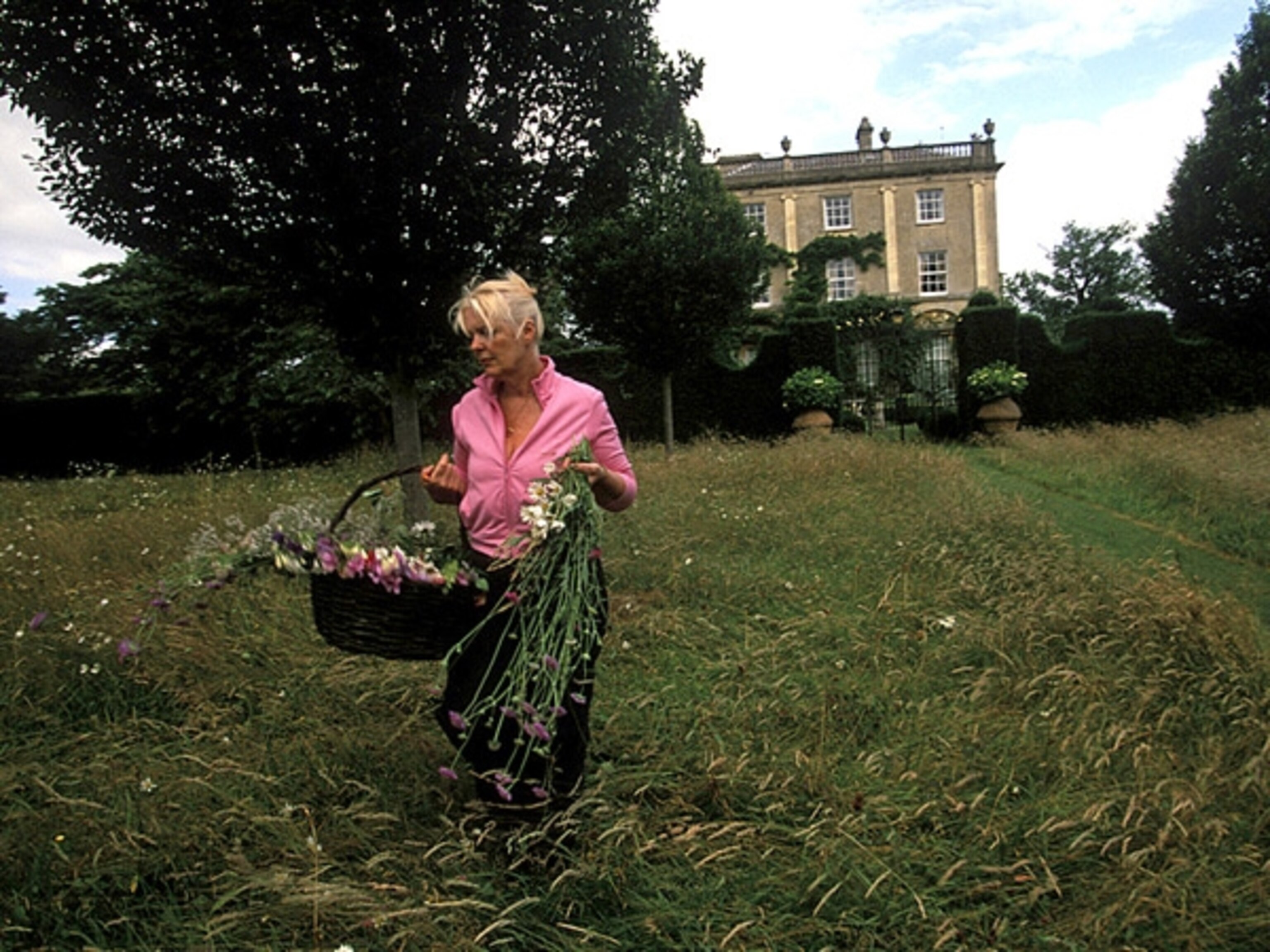 Woman picking flowers