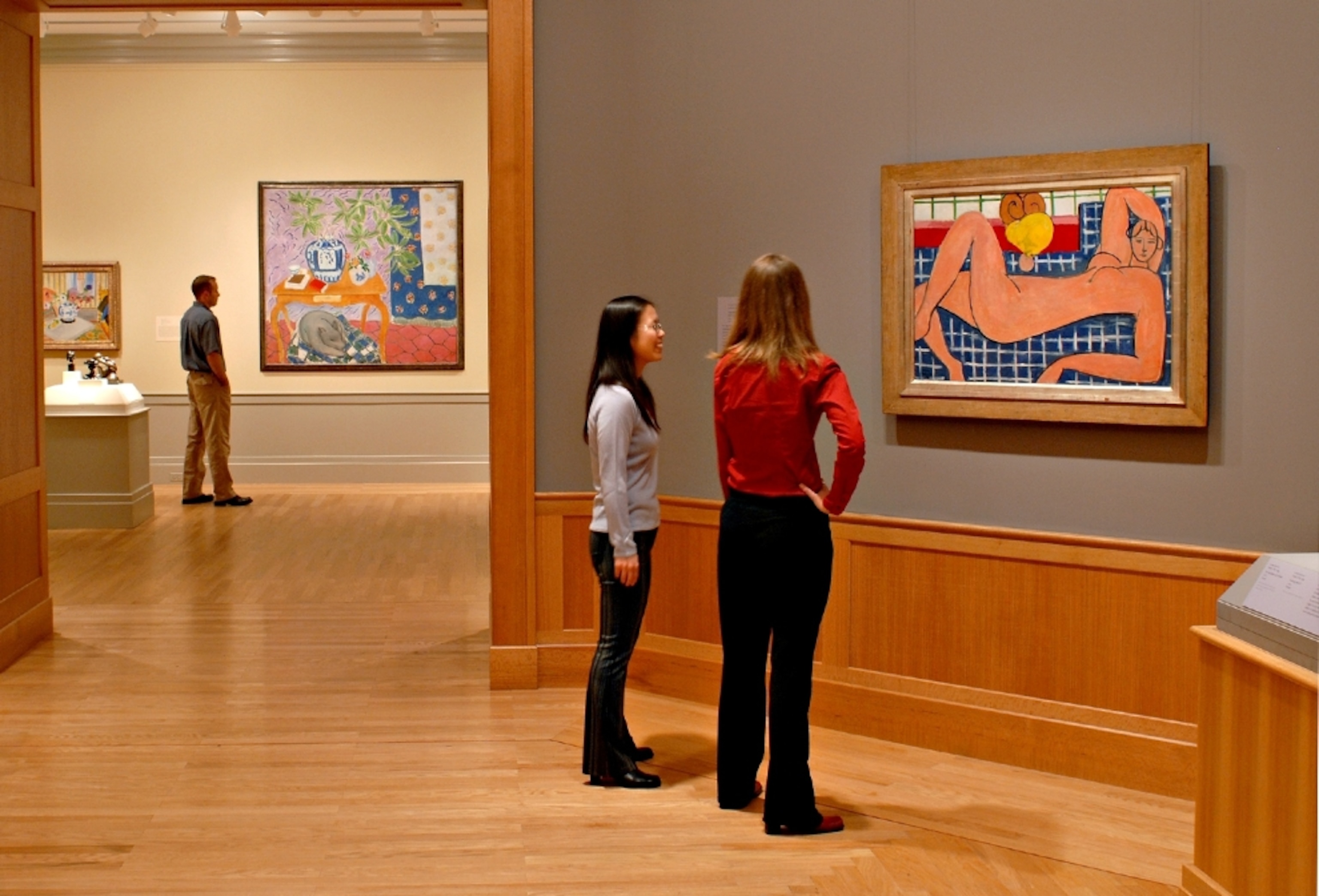 people looking at Henri Matisse art in museum