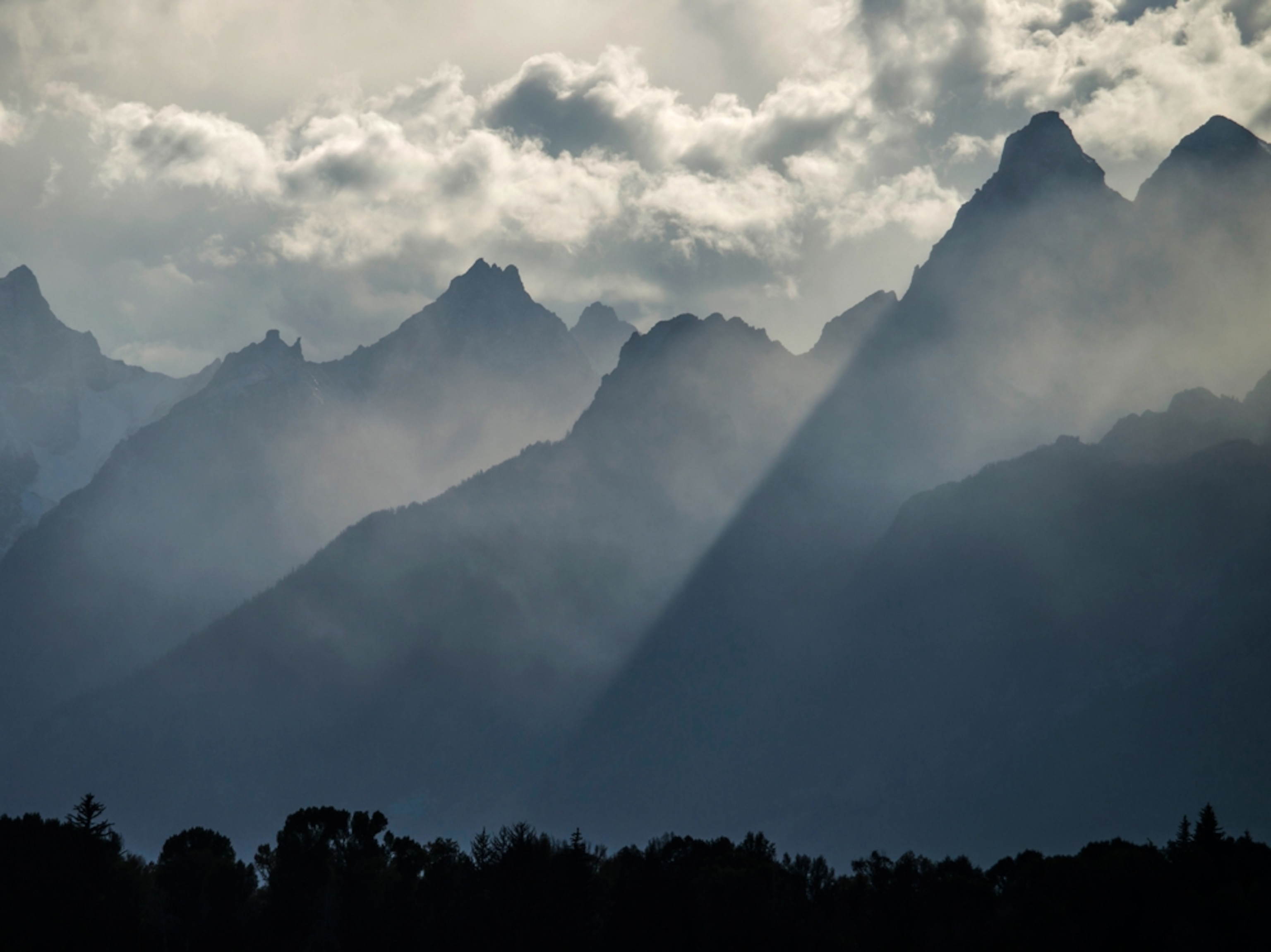 foggy peaks in Grand Teton National Park