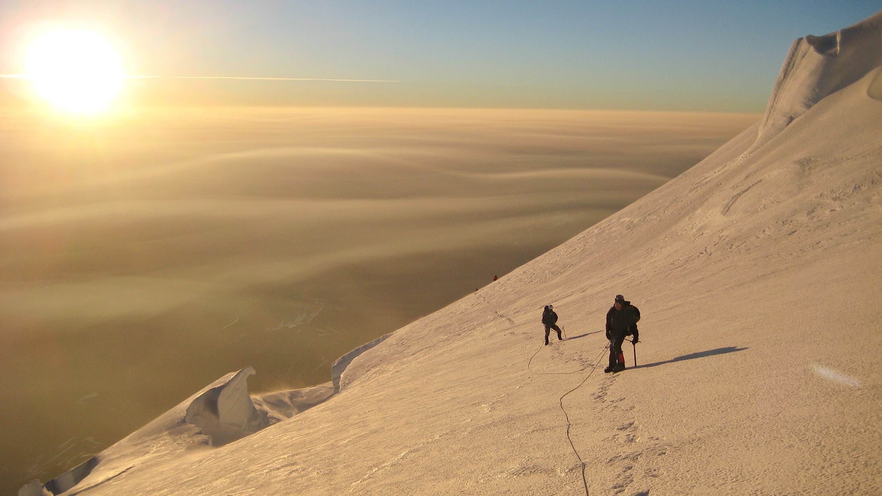 climbers on Mount Rainier.