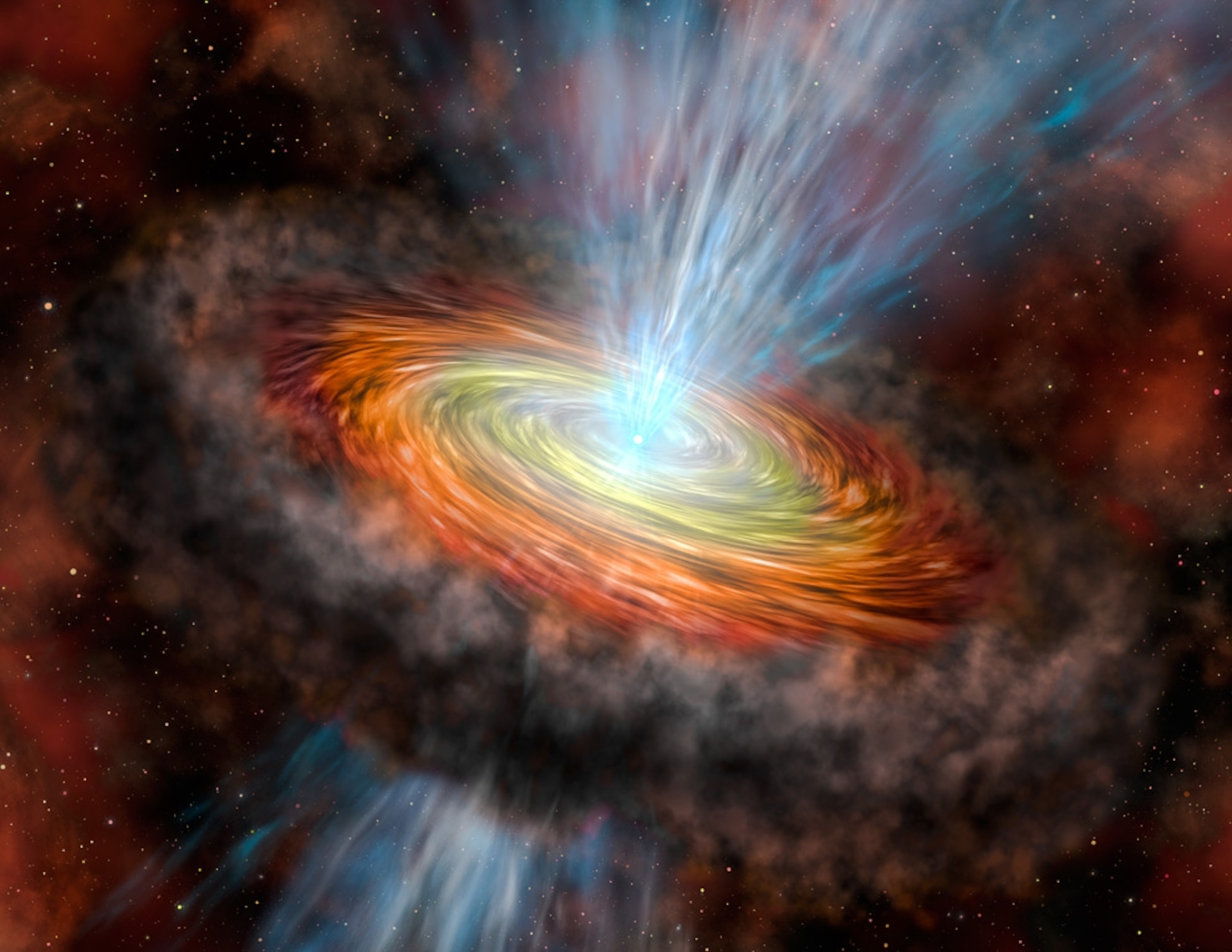 An illustration of a massive star being born