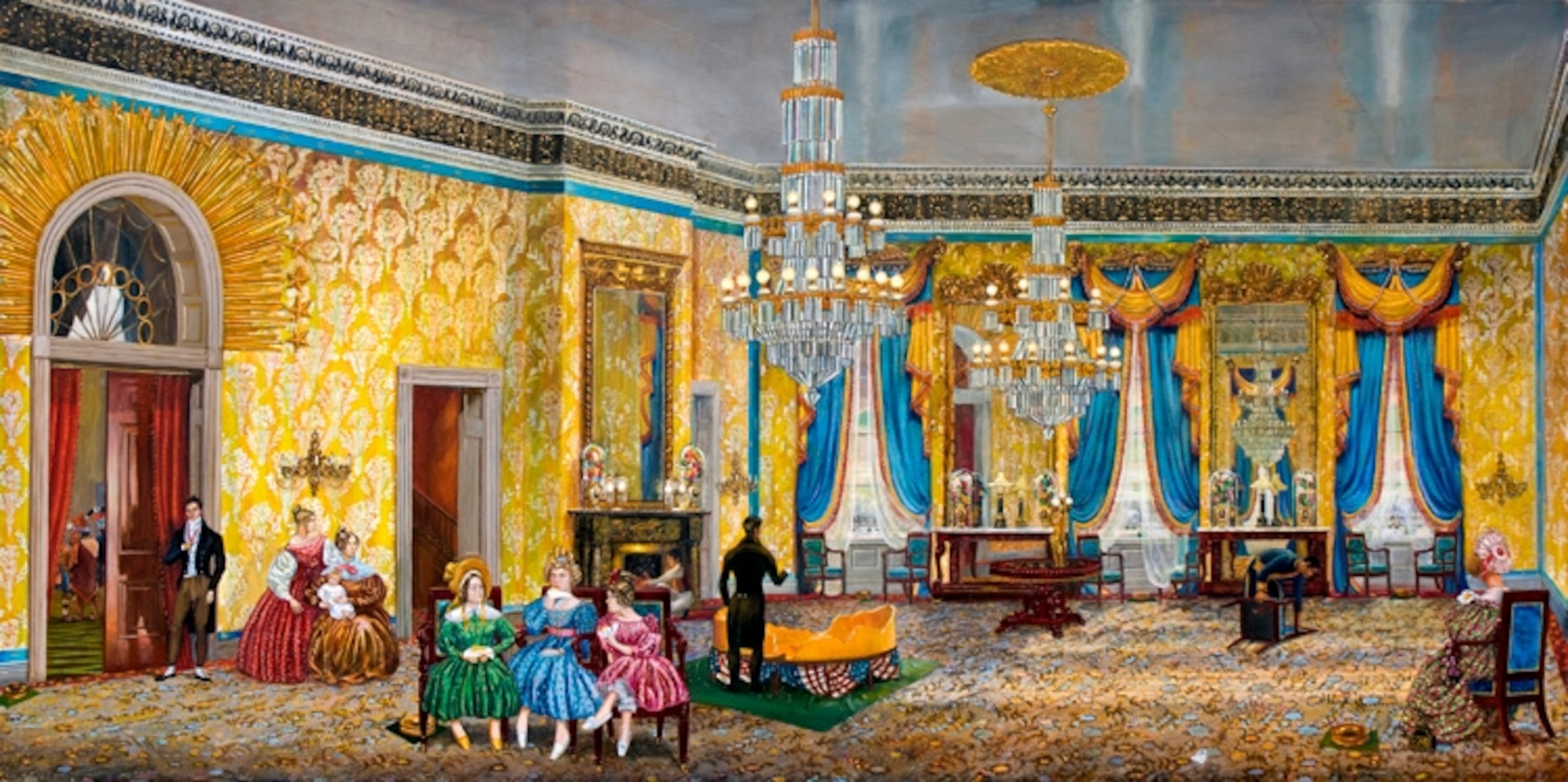 Painting of President Jackson's final reception in the White House