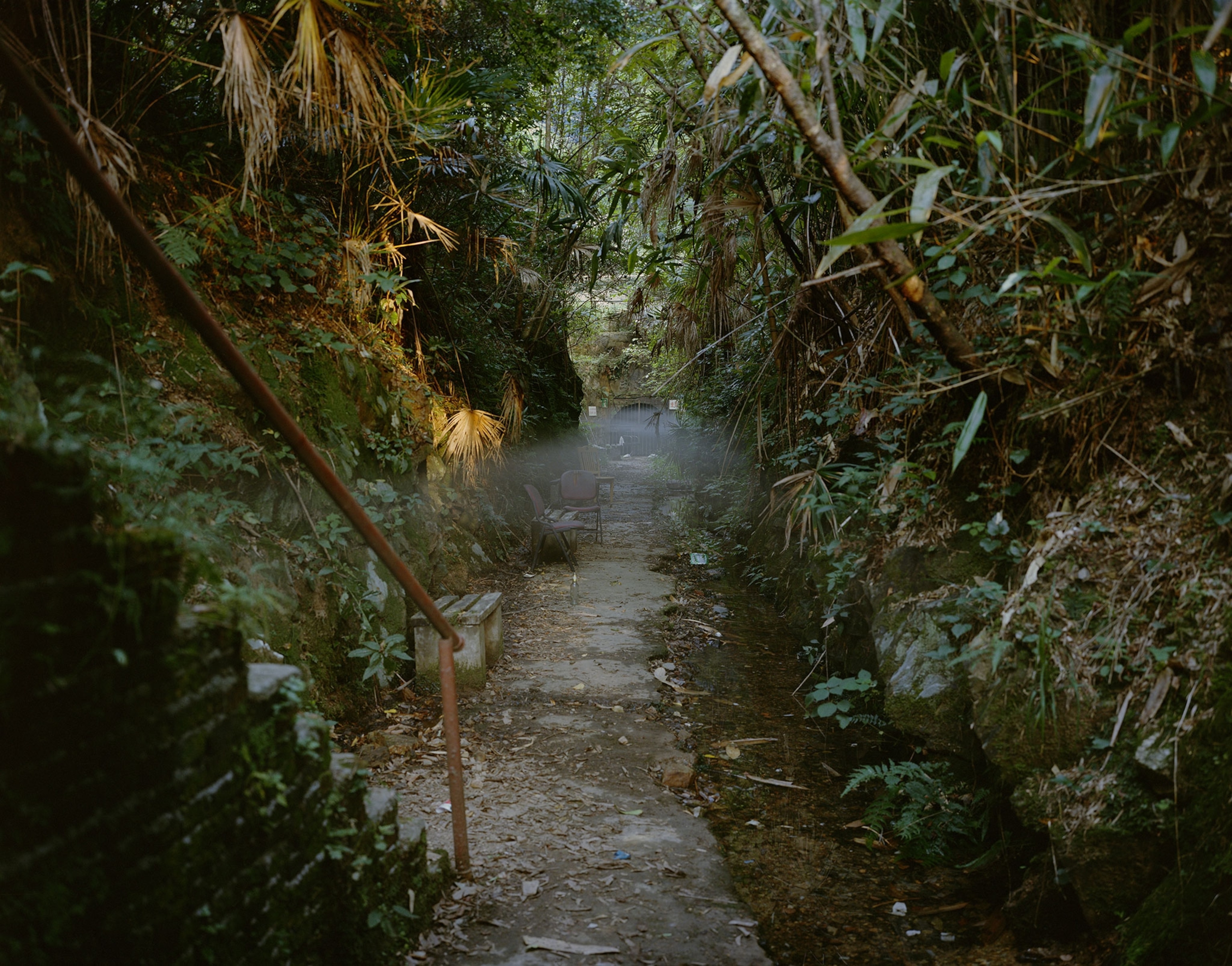 a tunnel with a gate