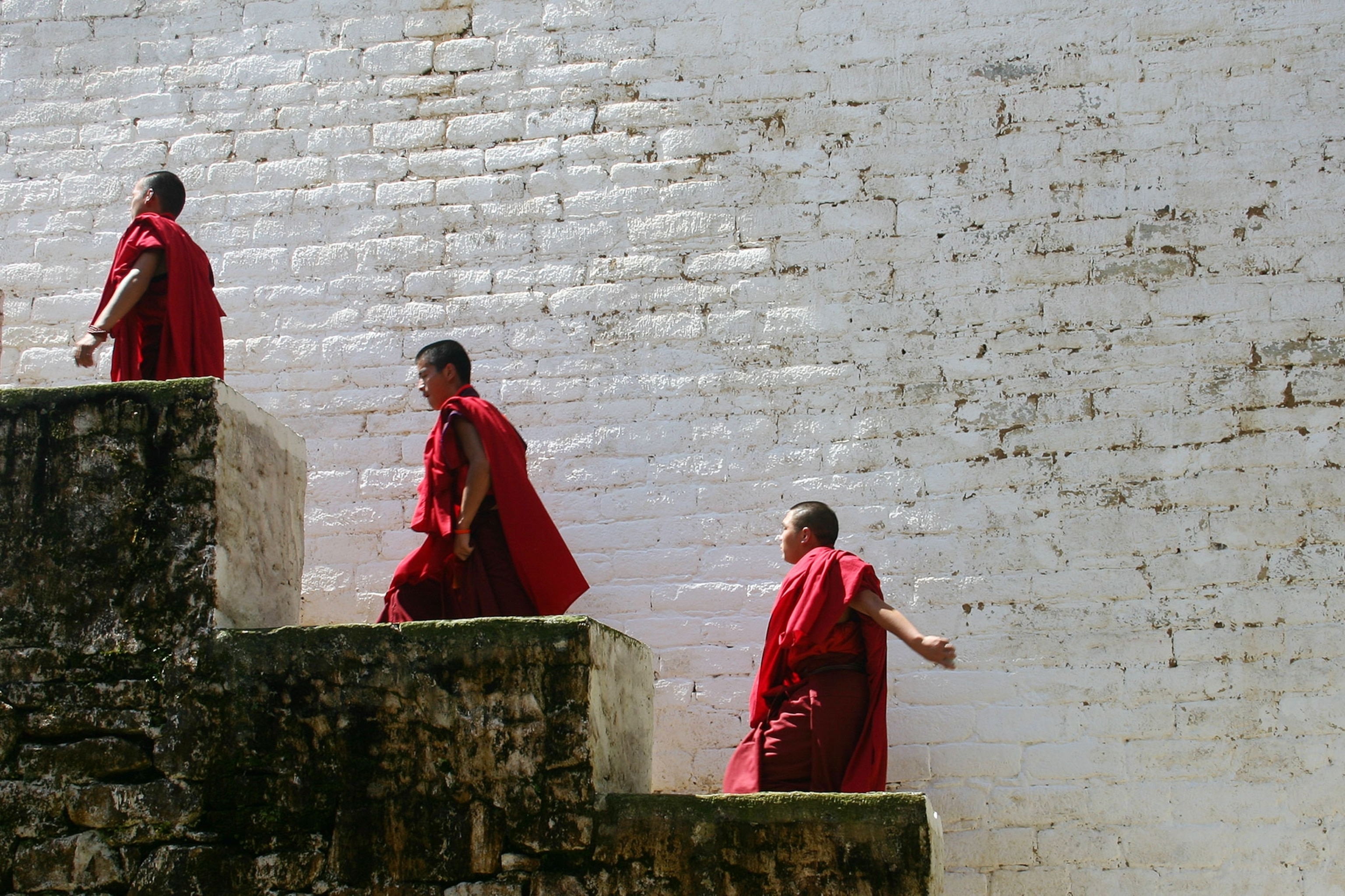 monks in Bhutan