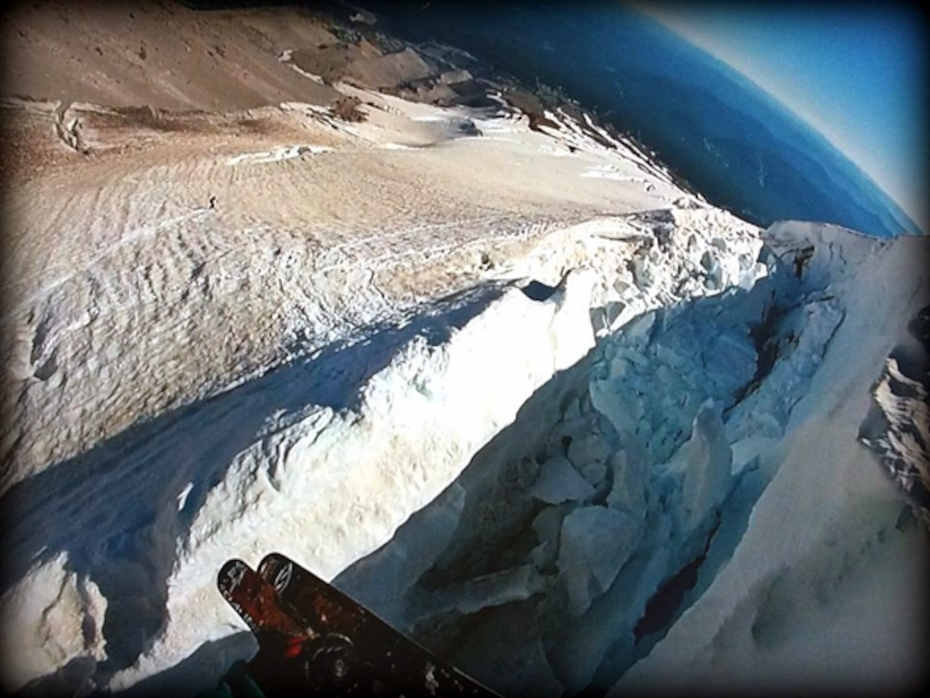 Helmet cam view from skier Tommy Ellingson; Photograph courtesy Tommy Ellingson