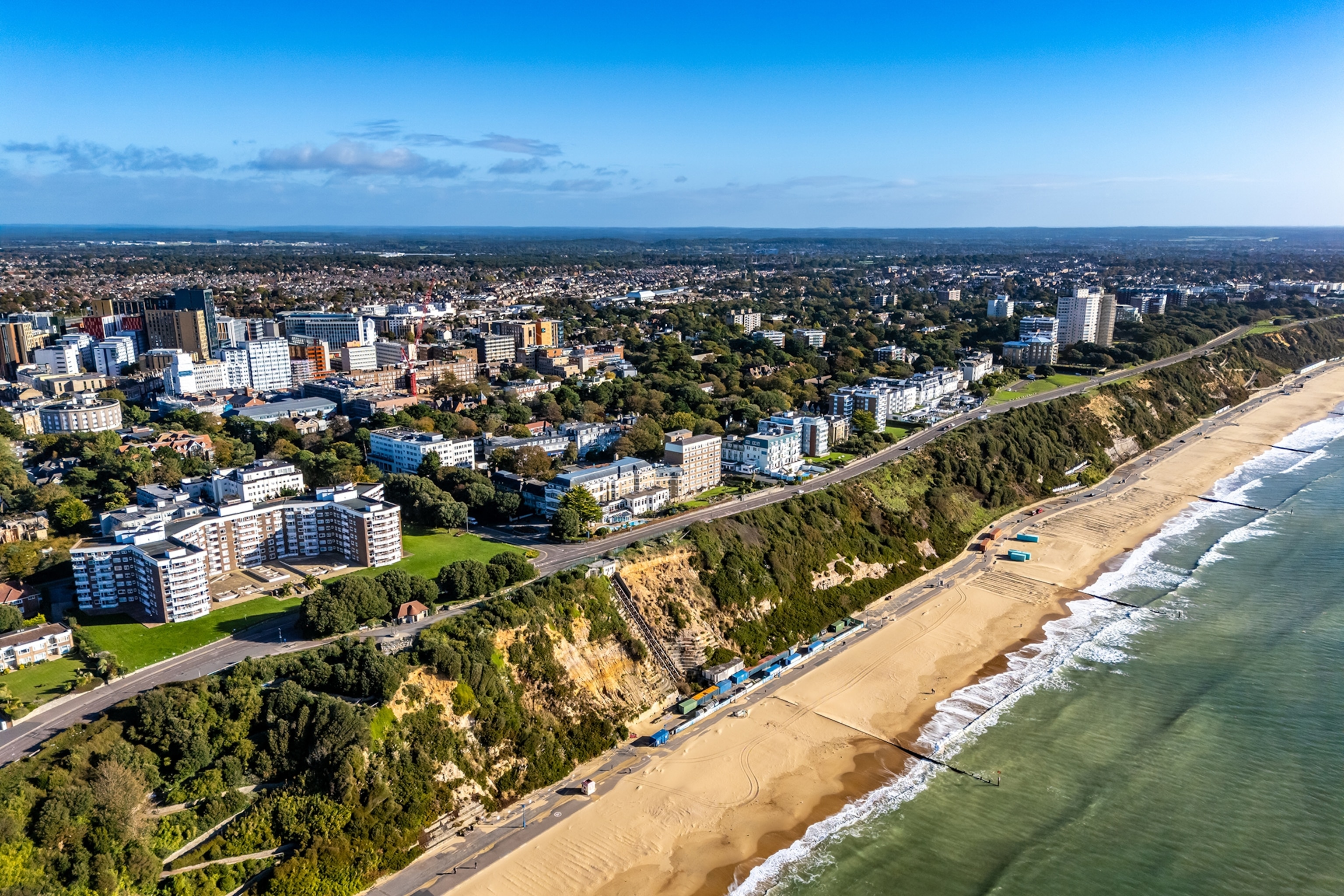 english coastaline with a sandy beach