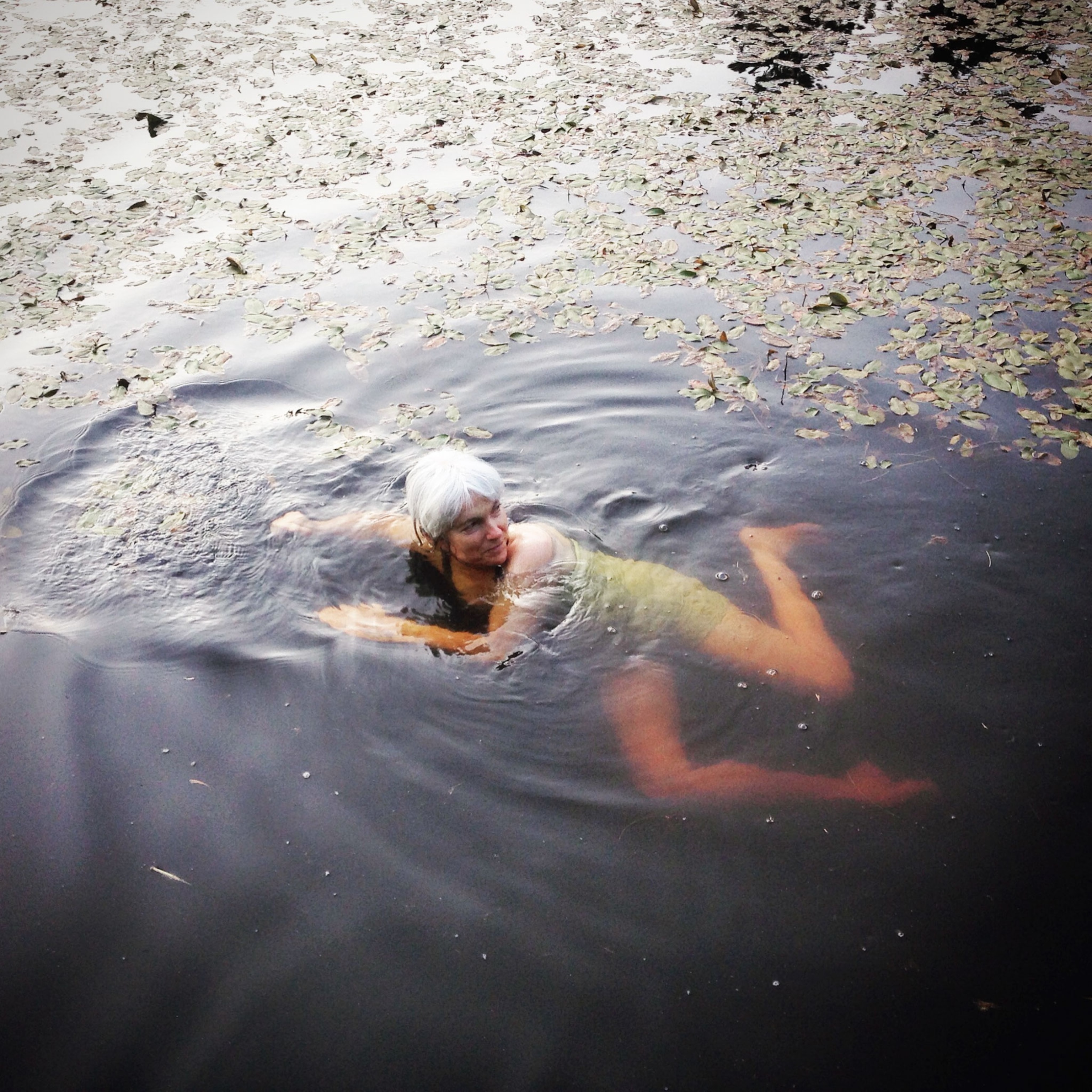 a woman swimming