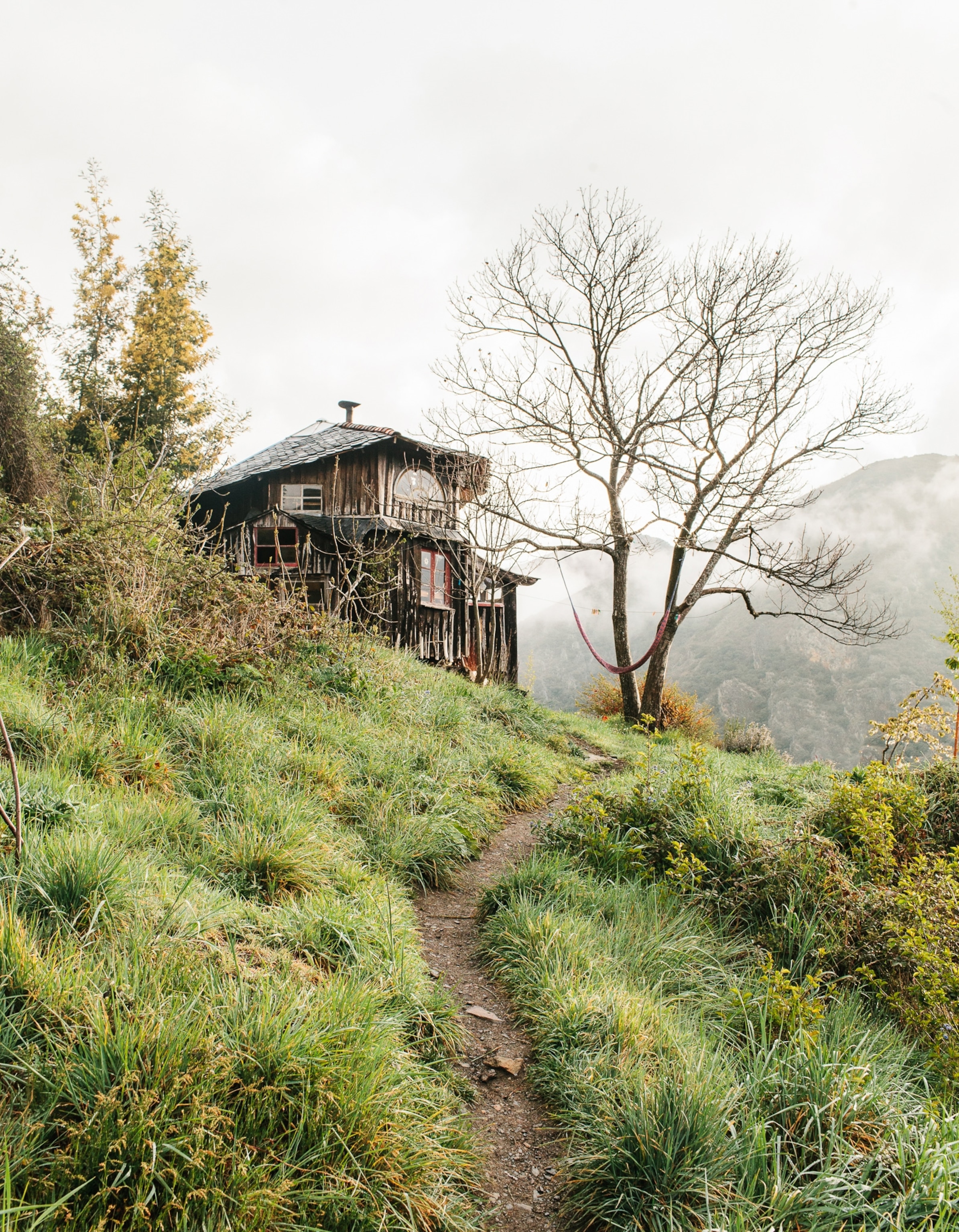 a wooden house constructed in the rural mountains of northwest Spain in the eco-village Matavenero