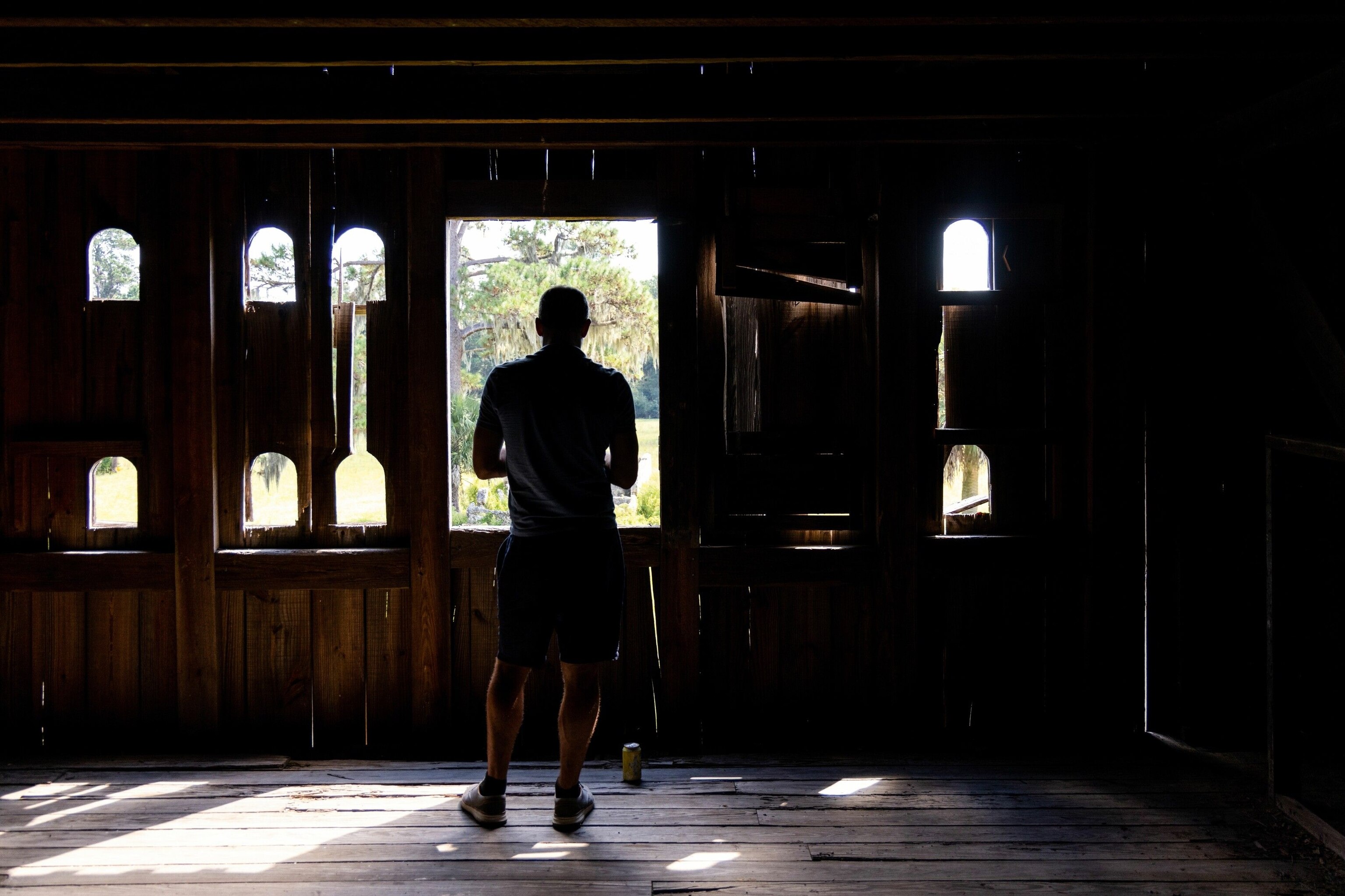 Aaron Millar visiting the historic chocolate plantation in Little Sapelo Island.