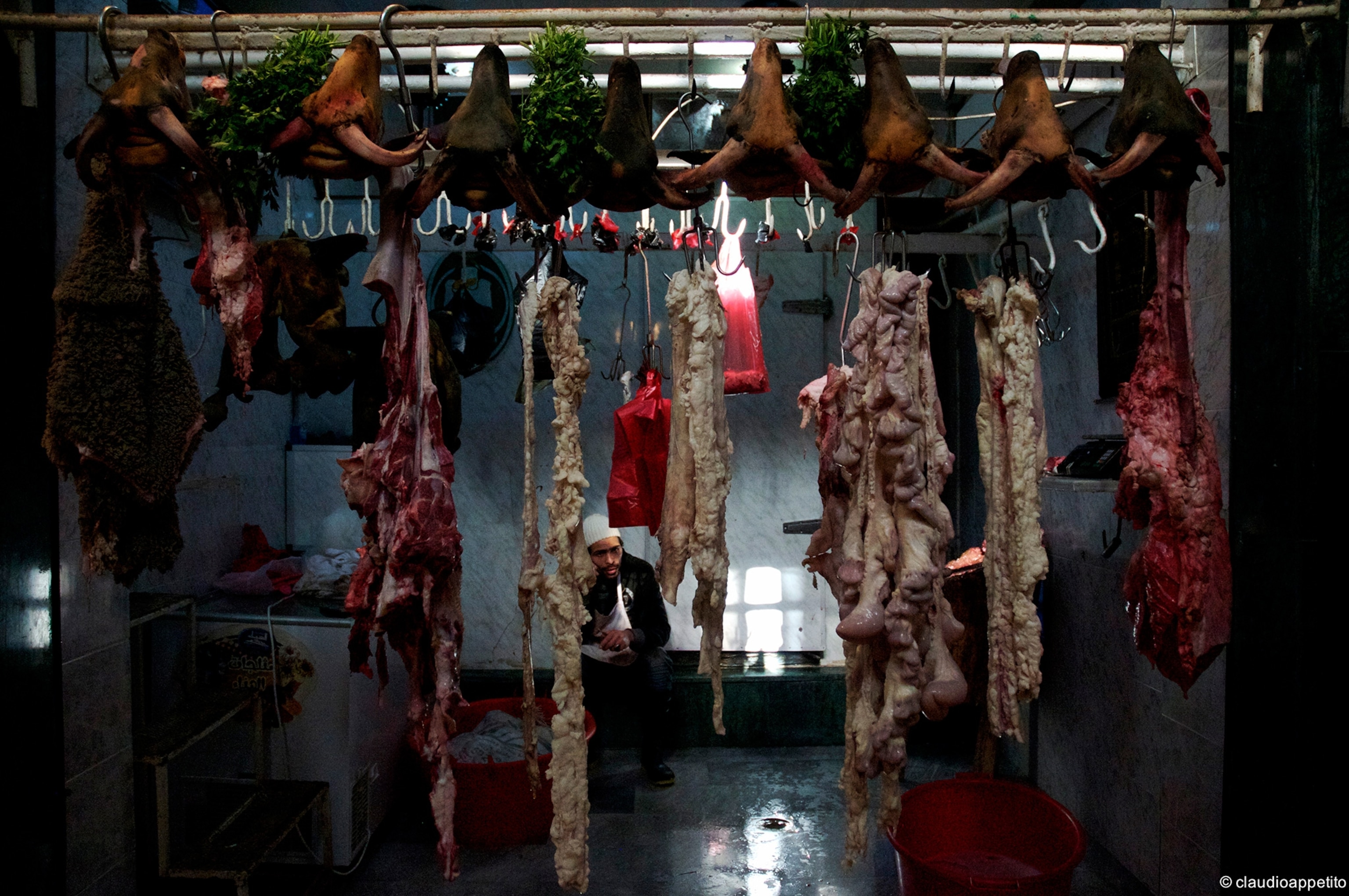 a butcher's shop in Libya