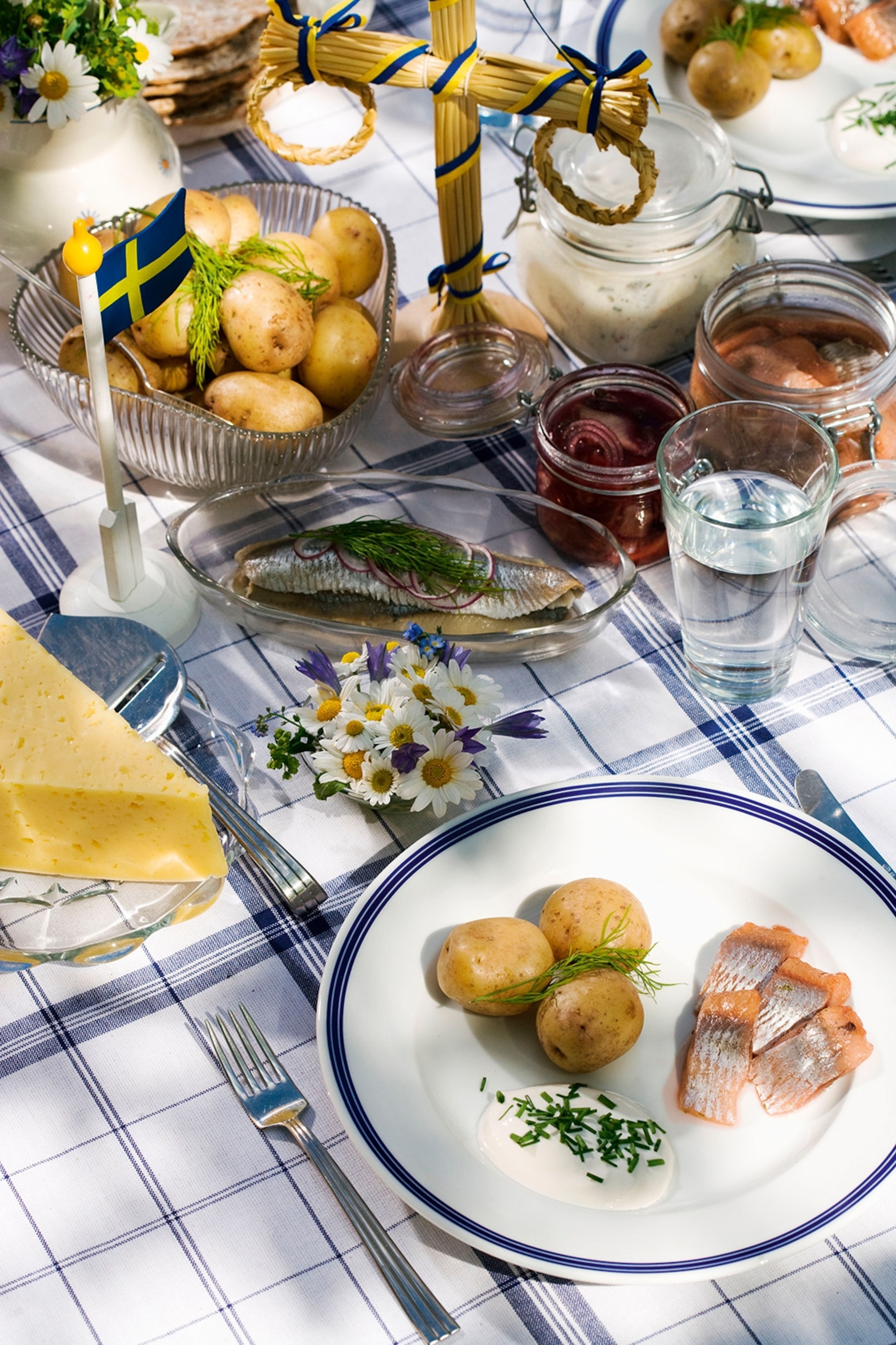 a feast of potatoes and herring for midsummer