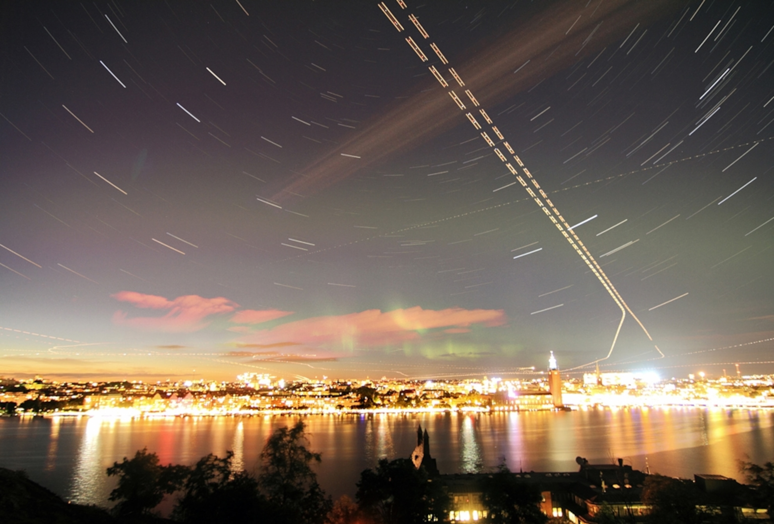 Aurora picture - Stockholm, Sweden (due to solar flare)