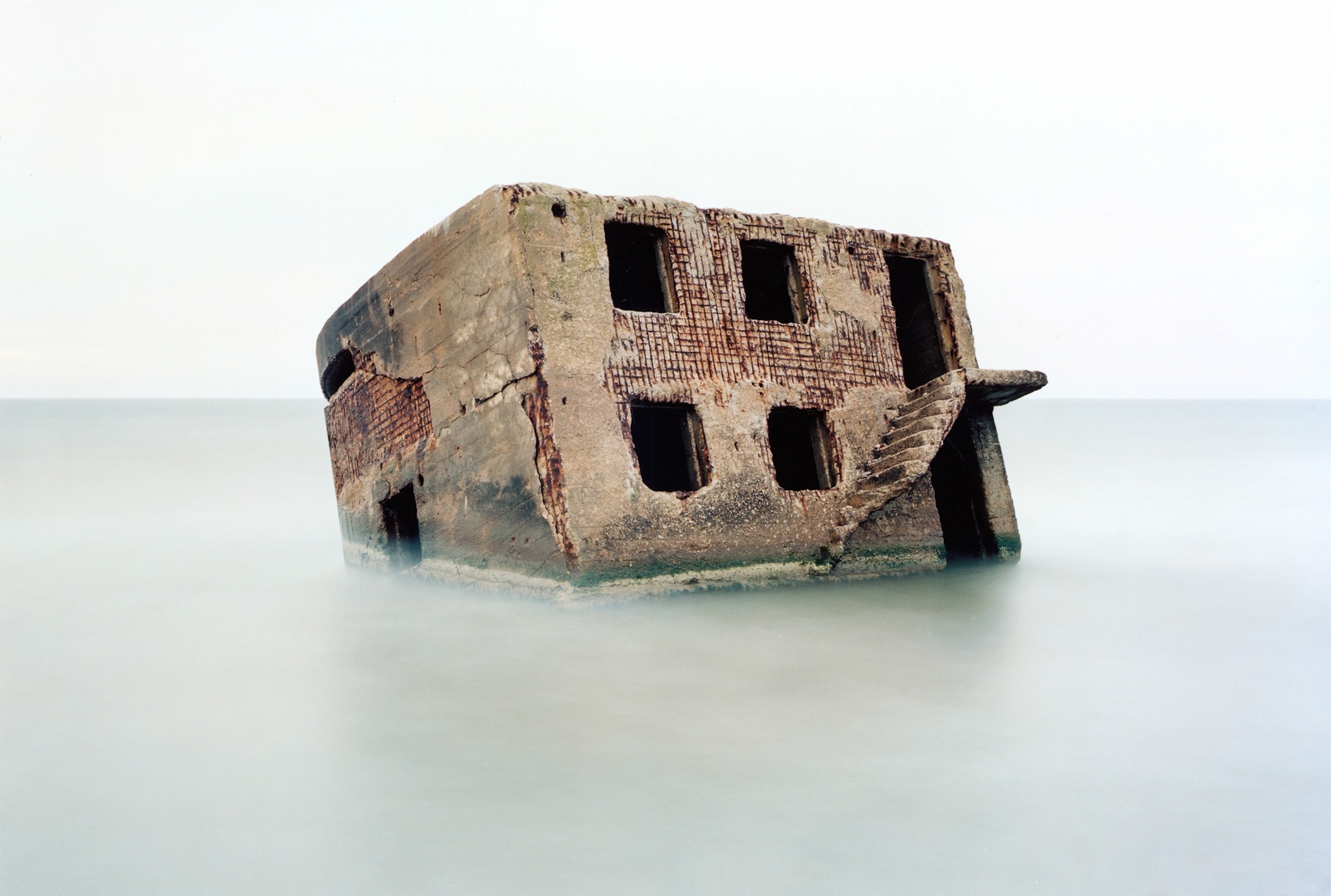 an abandoned bunker lying in the Baltic Sea at a former Soviet naval base.