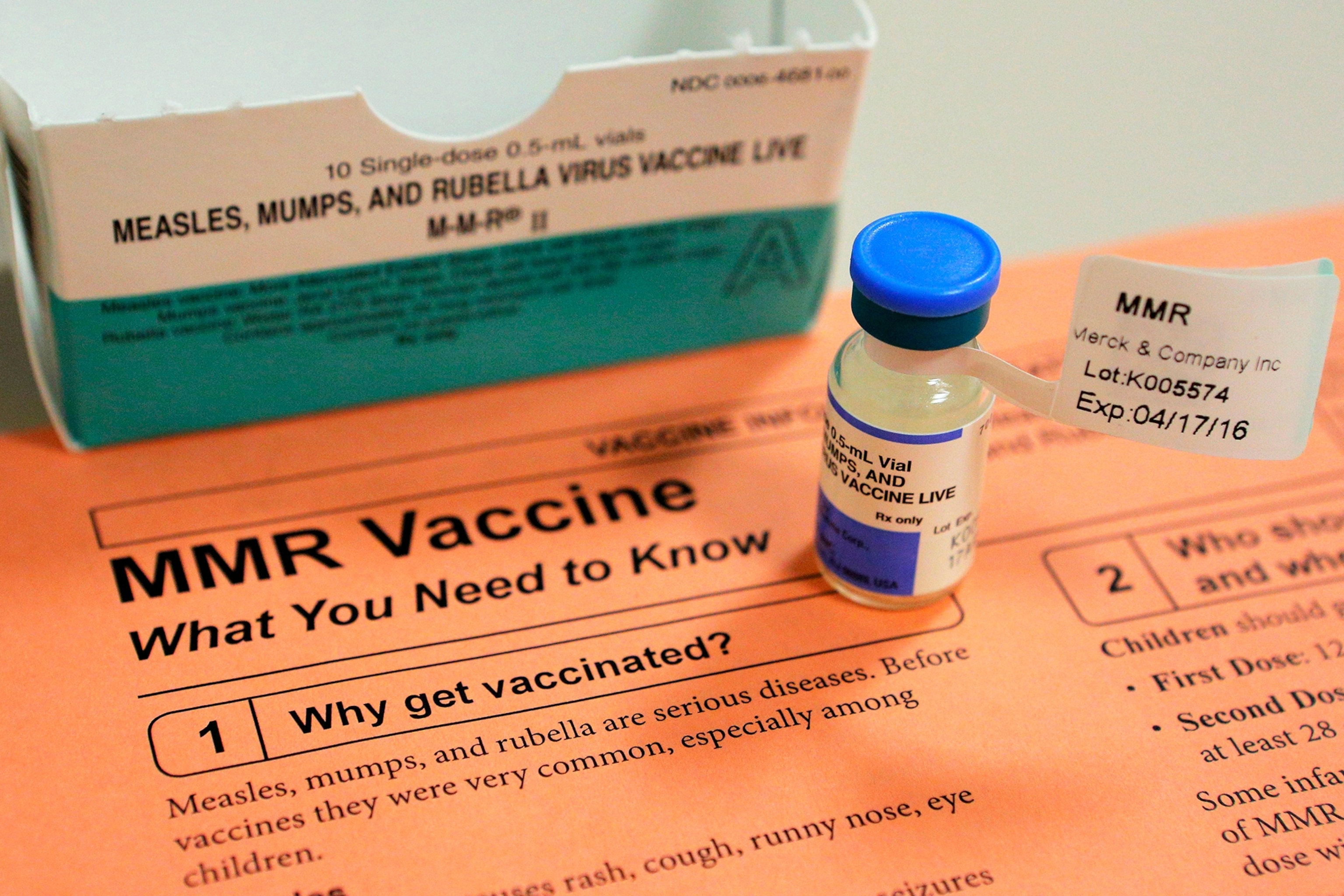 vial of measles, mumps and rubella vaccine