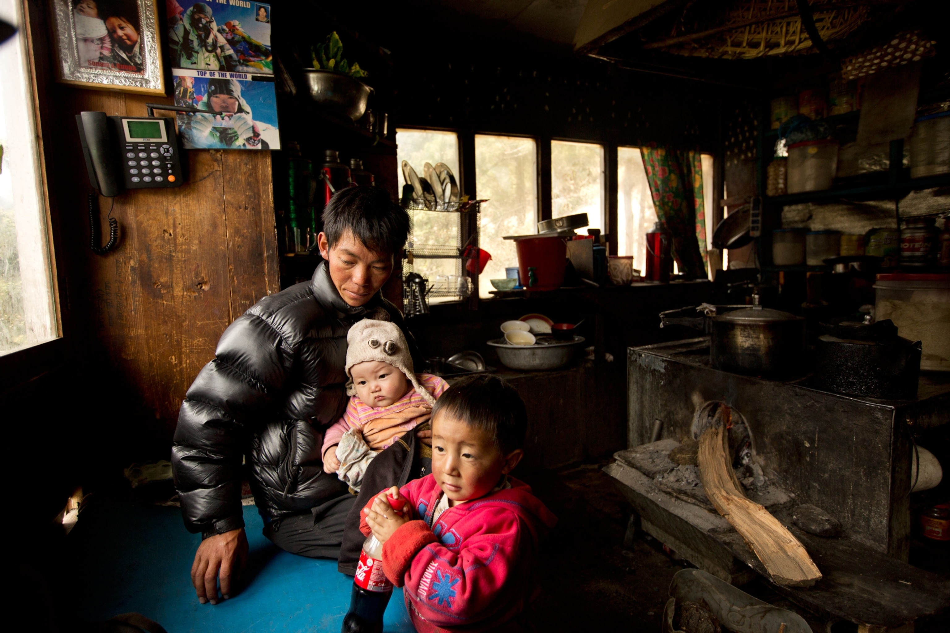 Danuru Sherpa, climbing guide and 16 time Everest Summiter, at Ama Dablam Camp 1 (20,000ft)