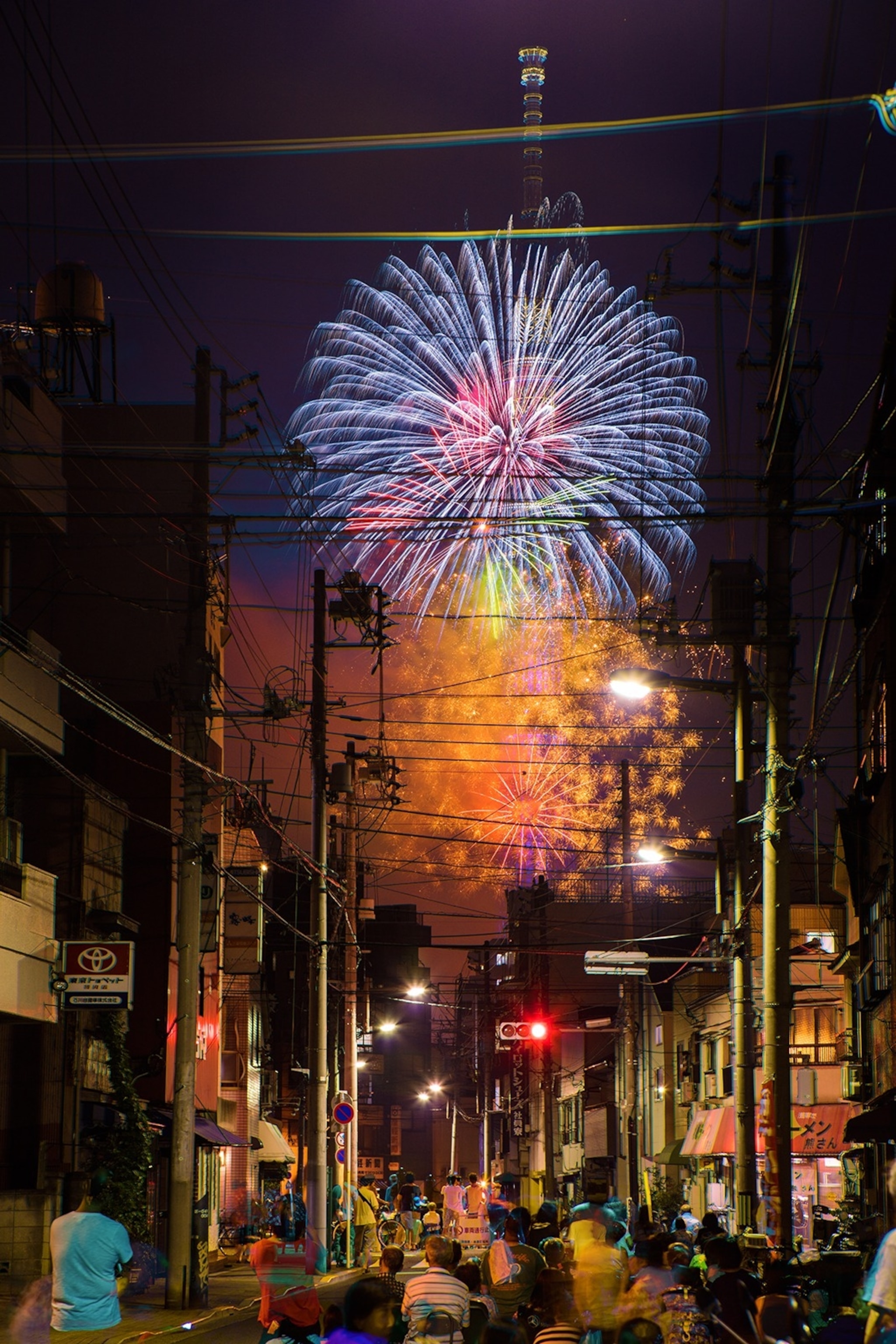 fireworks in Tokyo, Japan