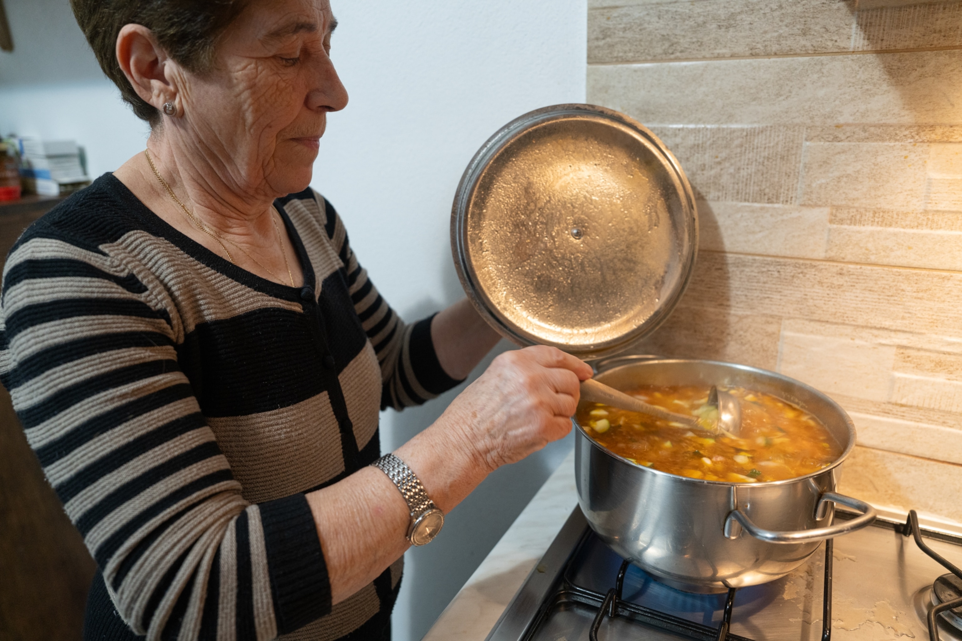 Anna Maria Fillia's classic minestrone is a typical part of the diet in Bolotona
