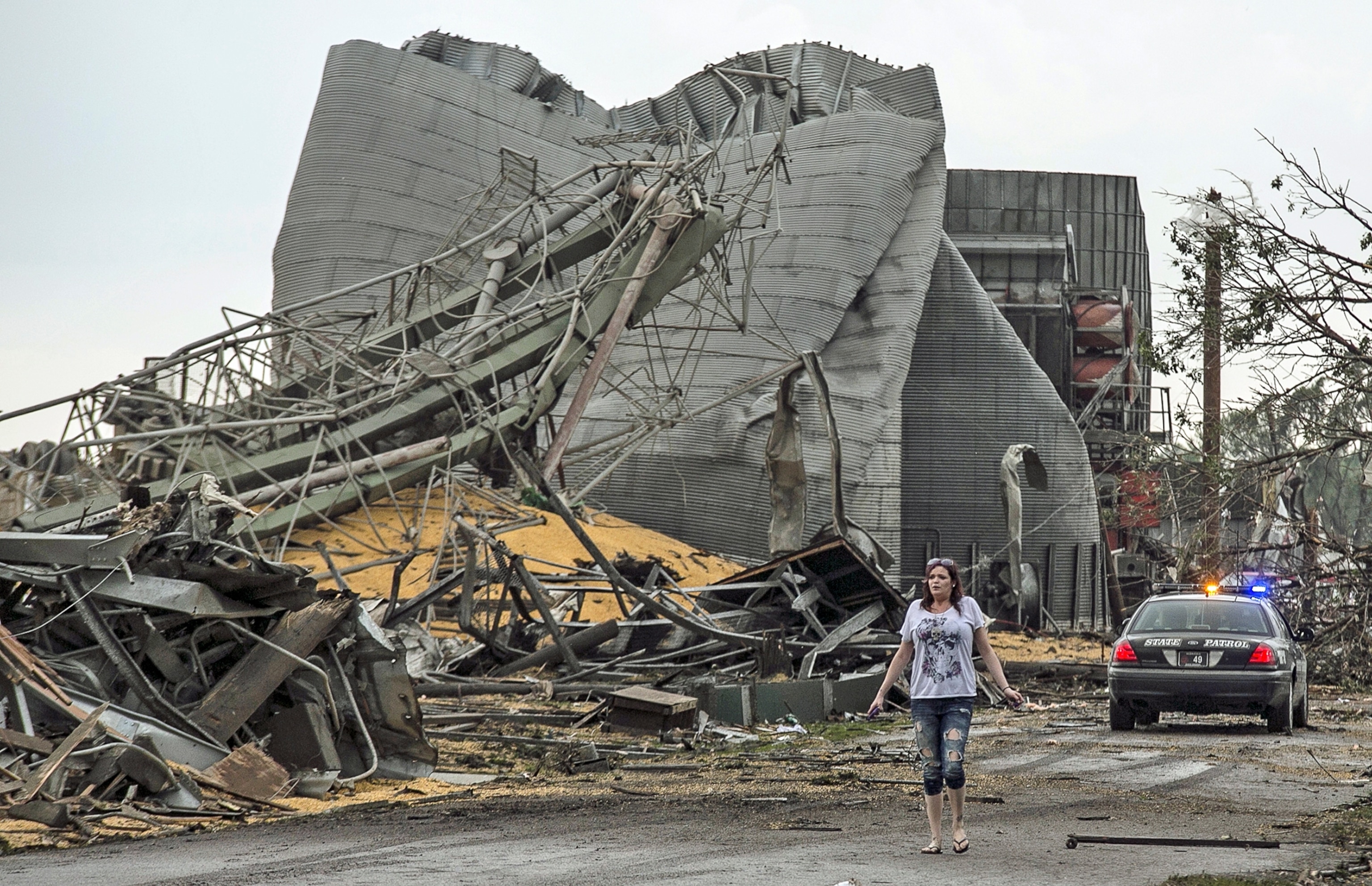 two twisters touching down in Pilger, Nebraska on June 16.