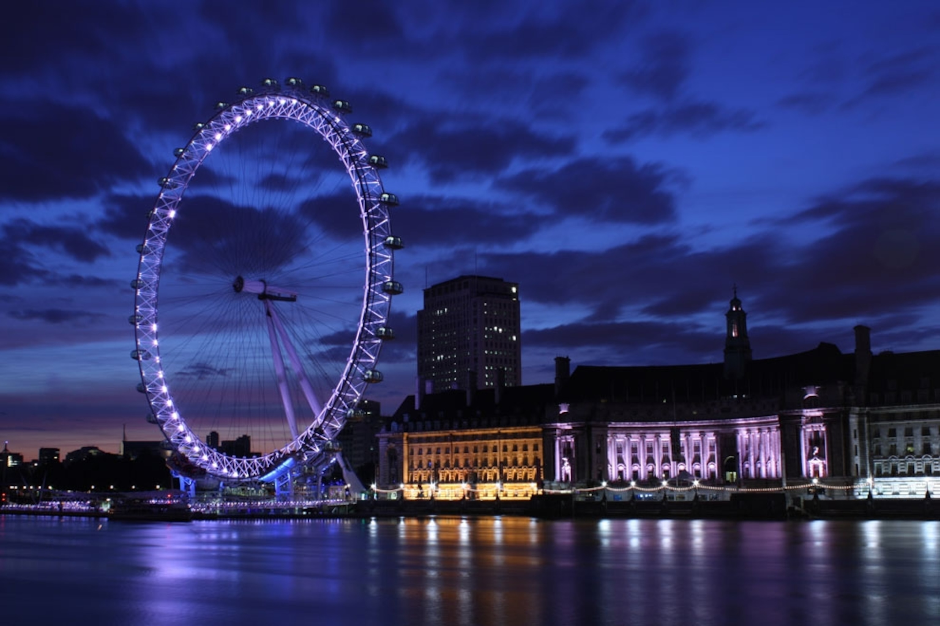 The London skyline including the London Eye