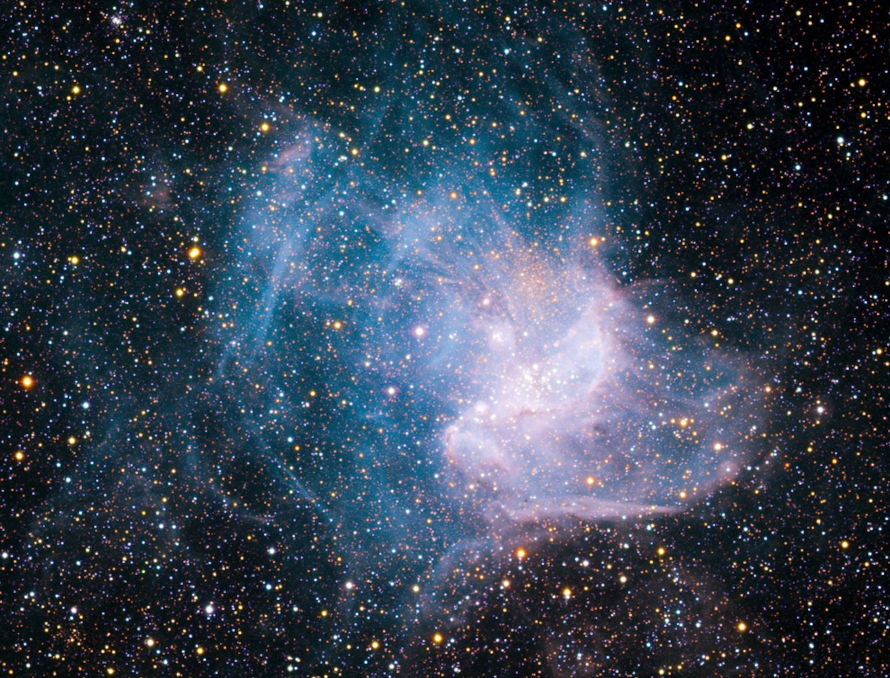 A new picture shows the soft light from the wispy star cluster NGC 346.