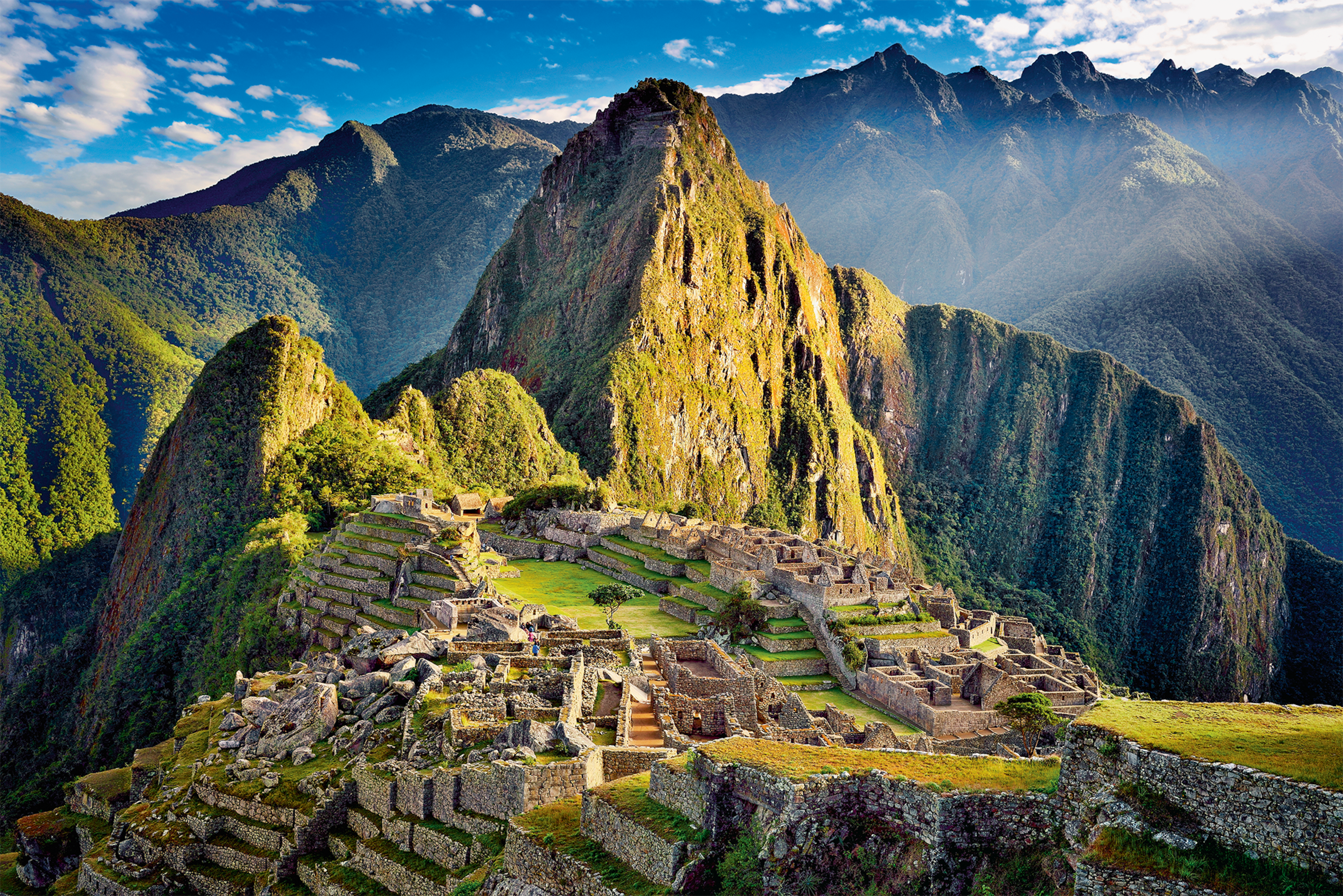 Aerial shot of Machu Picchu.