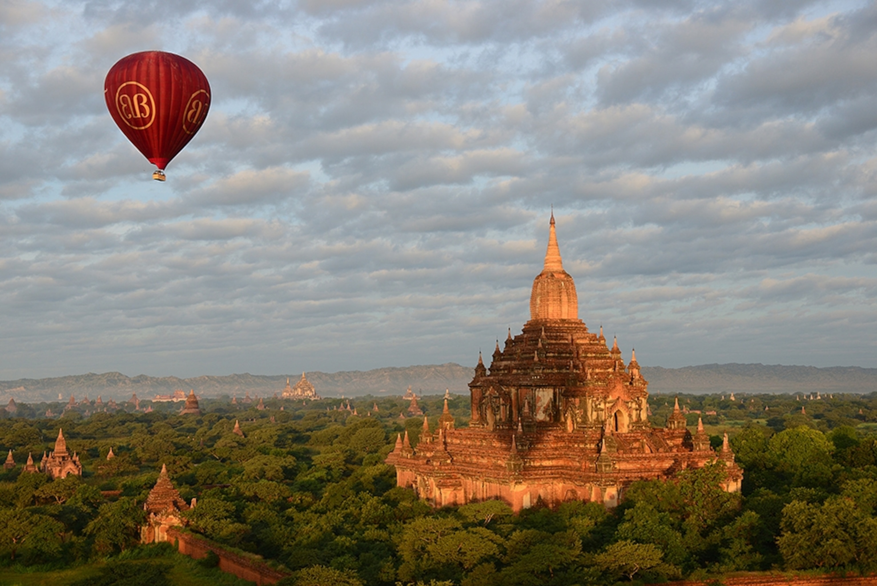 a balloon over Myanmar