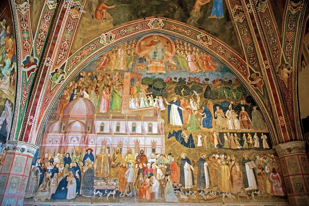 A fresco by artist Andrea di Bonaiuto in the Spanish Chapel of the Santa Maria Novella church in Florence shows the dome at Santa Maria del Fiore.
