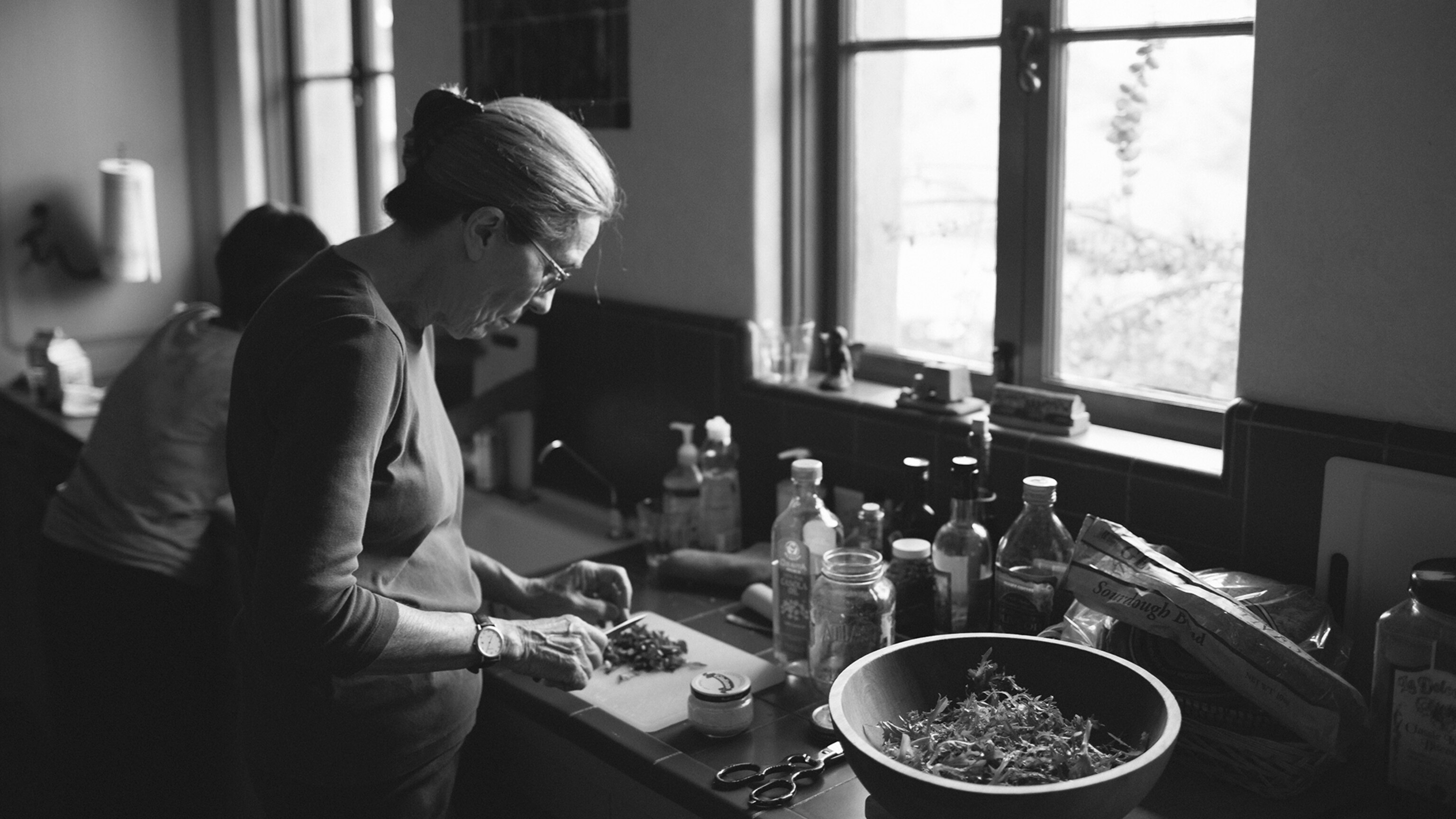 My great aunt works all over the country, throughout the year, but when she comes back to her kitchen, she is home.