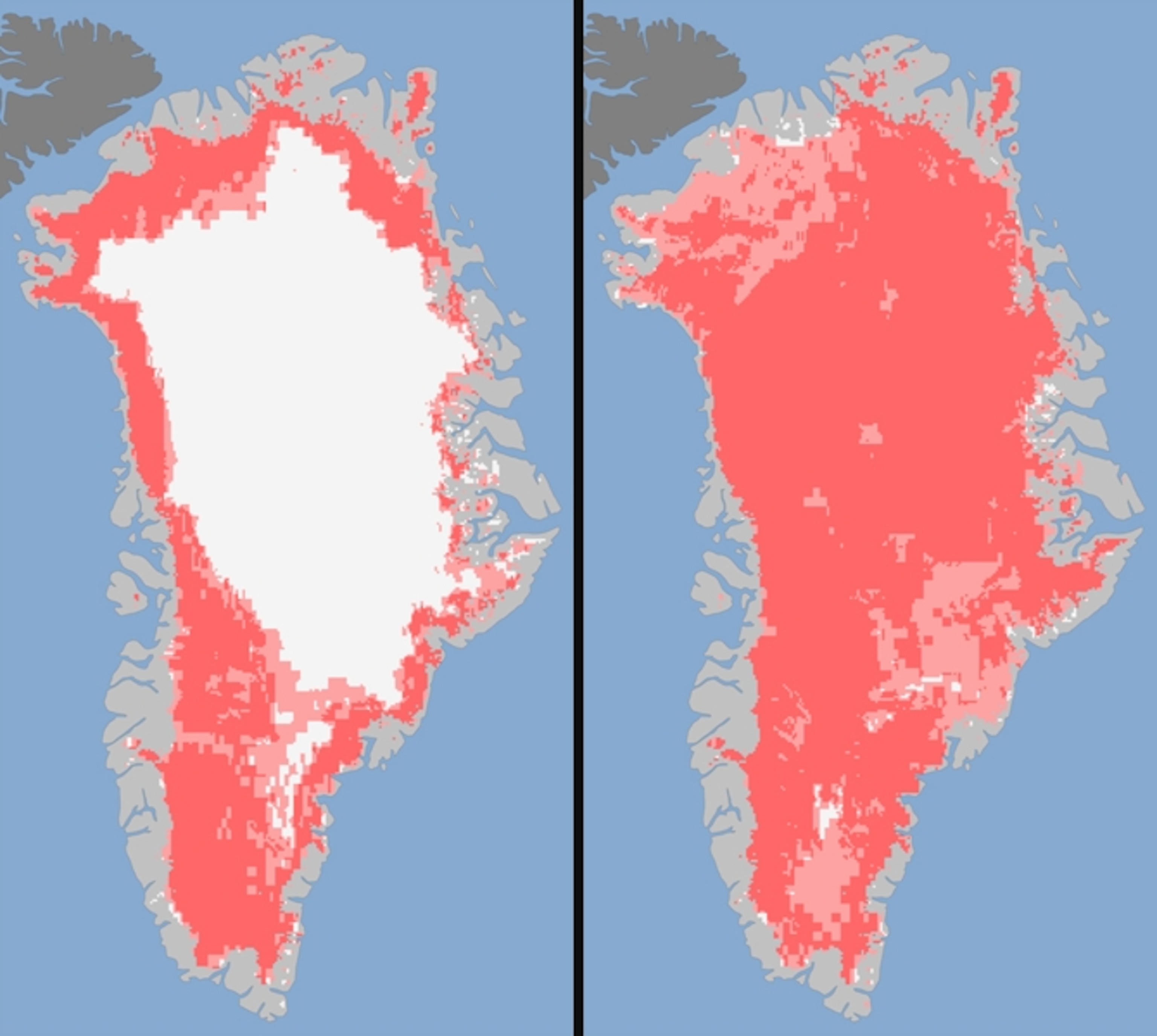Ice melt in Greenland.