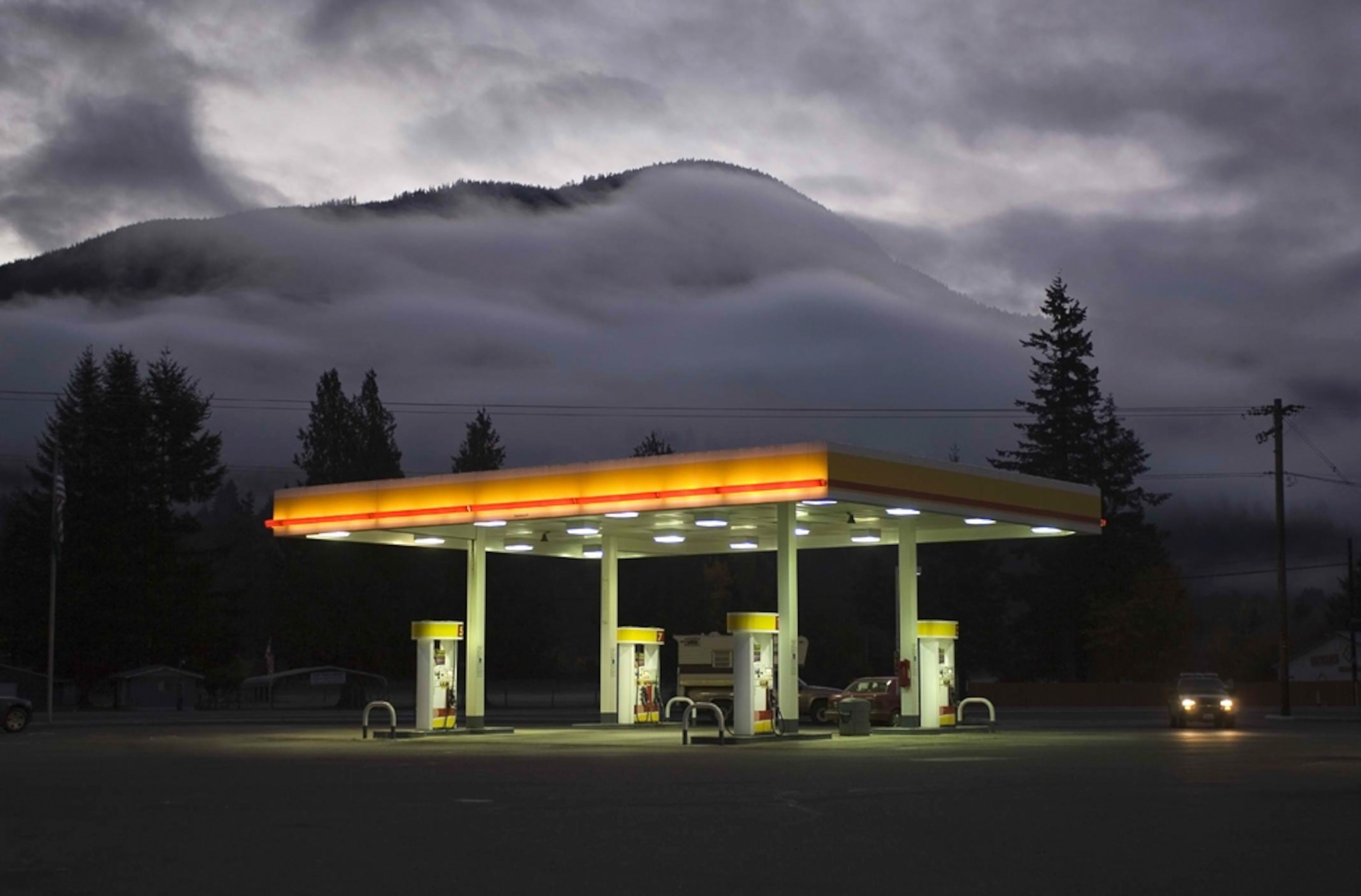 A gas station in Packwood, Washington.