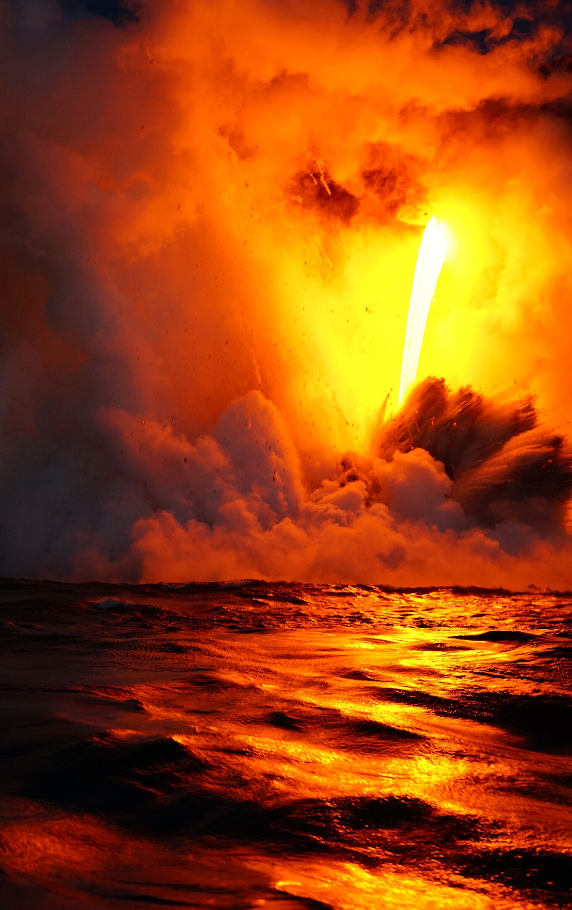 lava flowing from a volcano in Hawaii