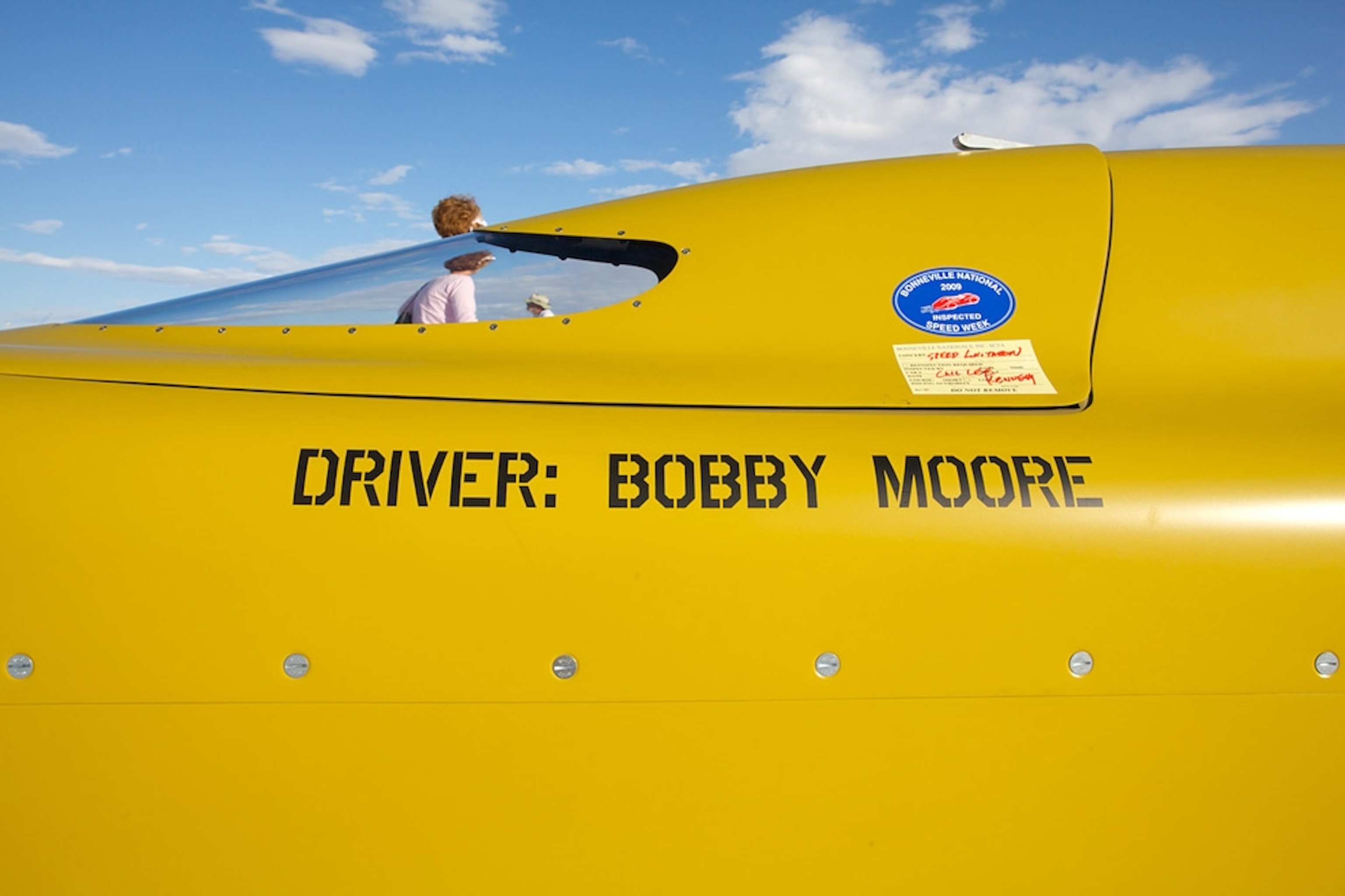 Bright yellow race car
