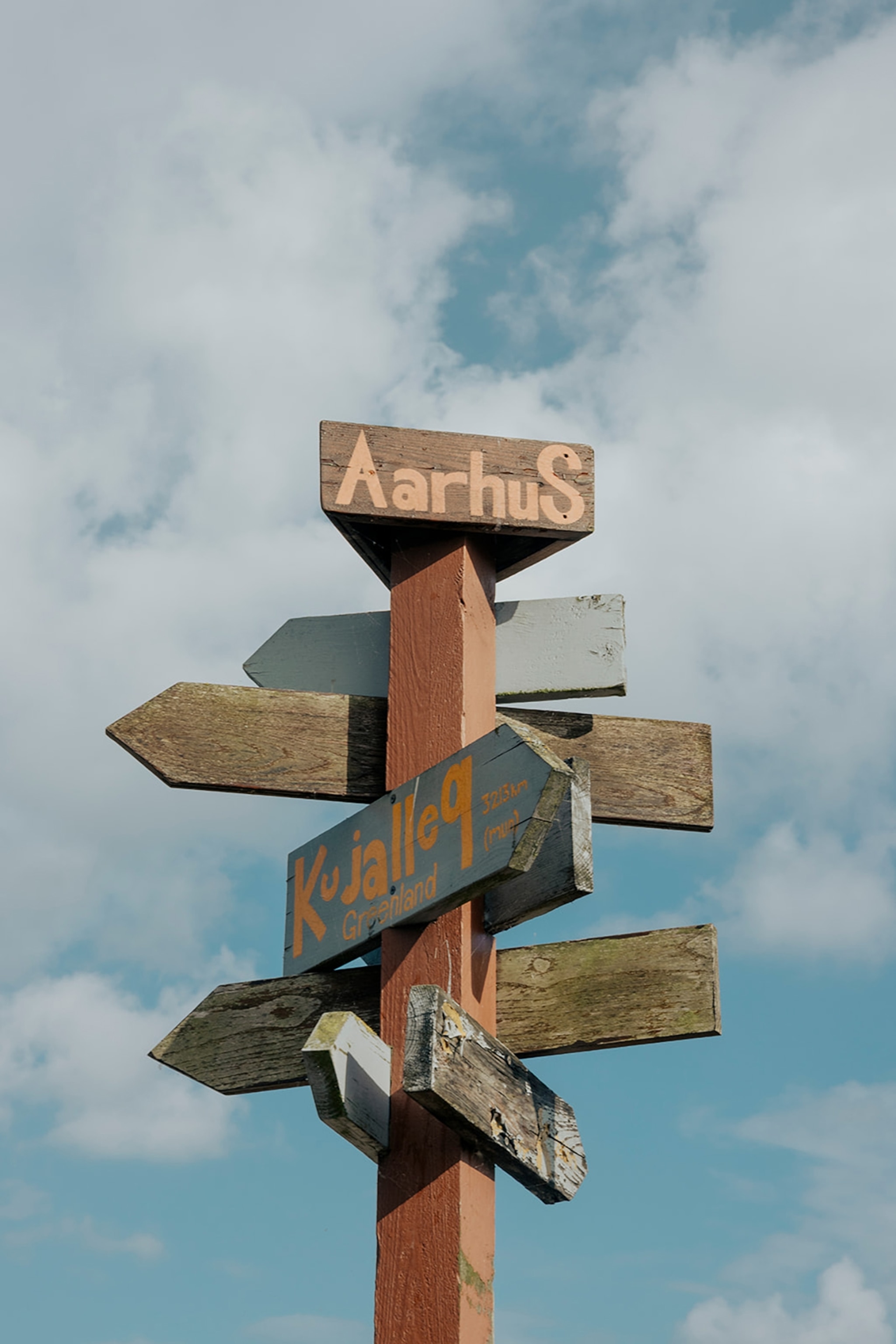 A ‘road’ sign at the creative area at The Dome of Visions (in Danish often just called Domen). Dome of Visions Aarhus is used for events, discussions, debates, concerts, exhibitions, etc. It aims to foster community and sustainability.