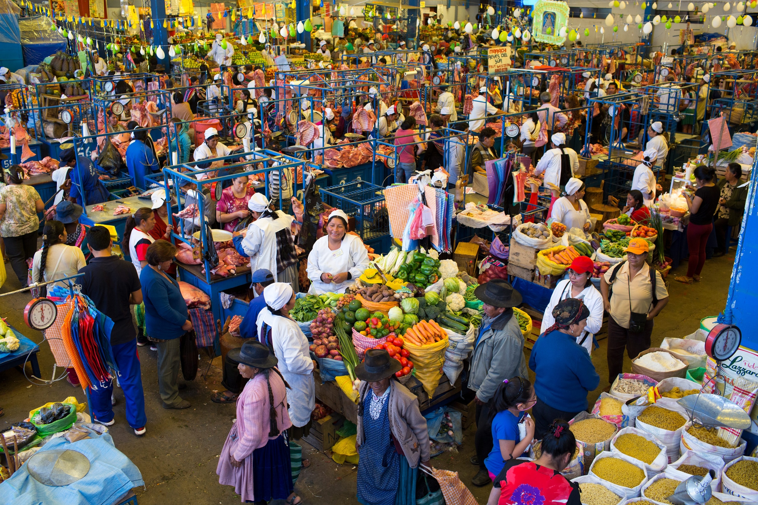 the central market in Sucre, Bolivia