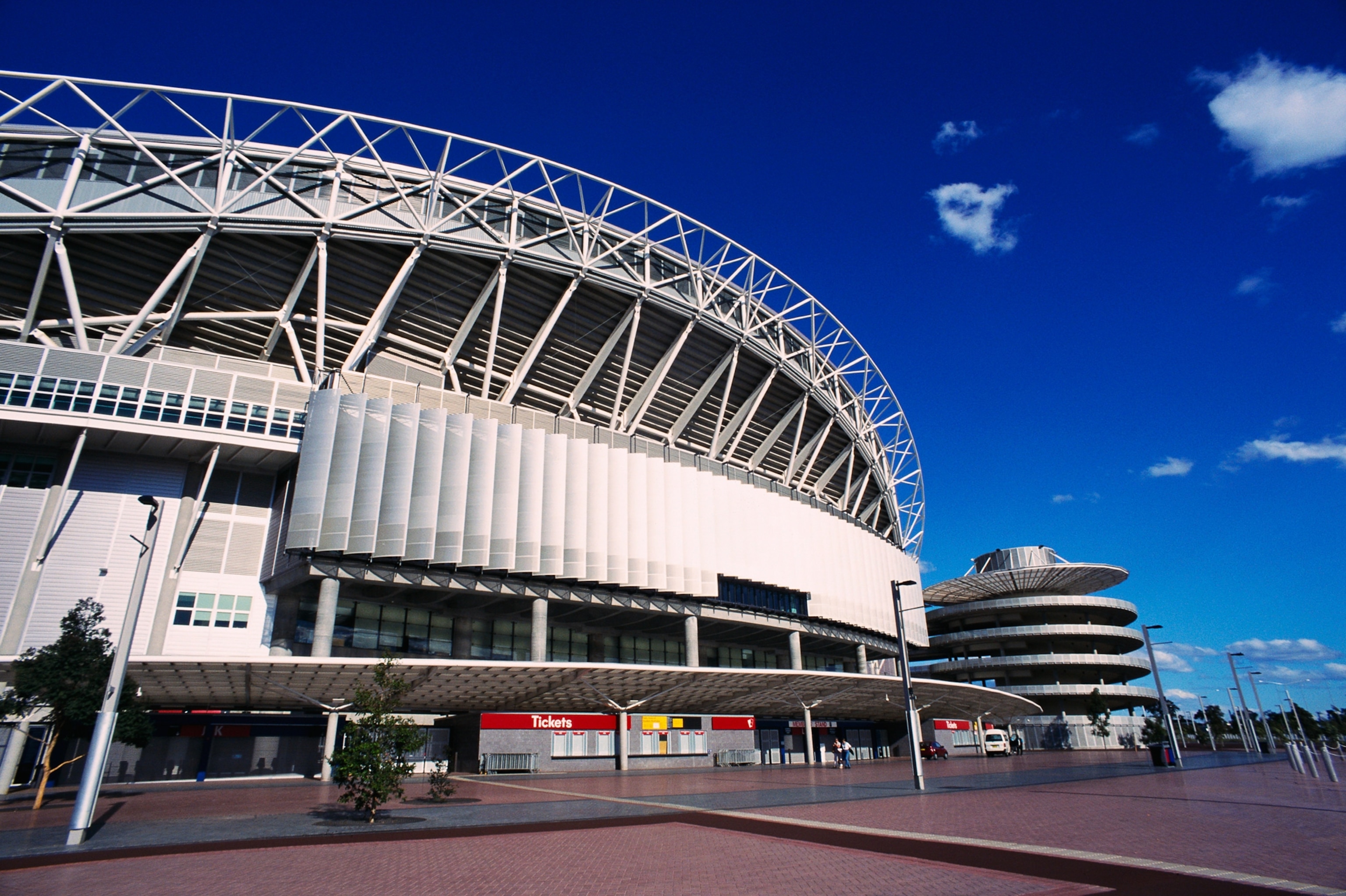 A general aerial view of the Olympic Stadium (L) and Aquatic Centre at the 2012 Olympic Park on June 28,2012 in Stratford,London,England. (Photo by Jason Hawkes/Getty Images)