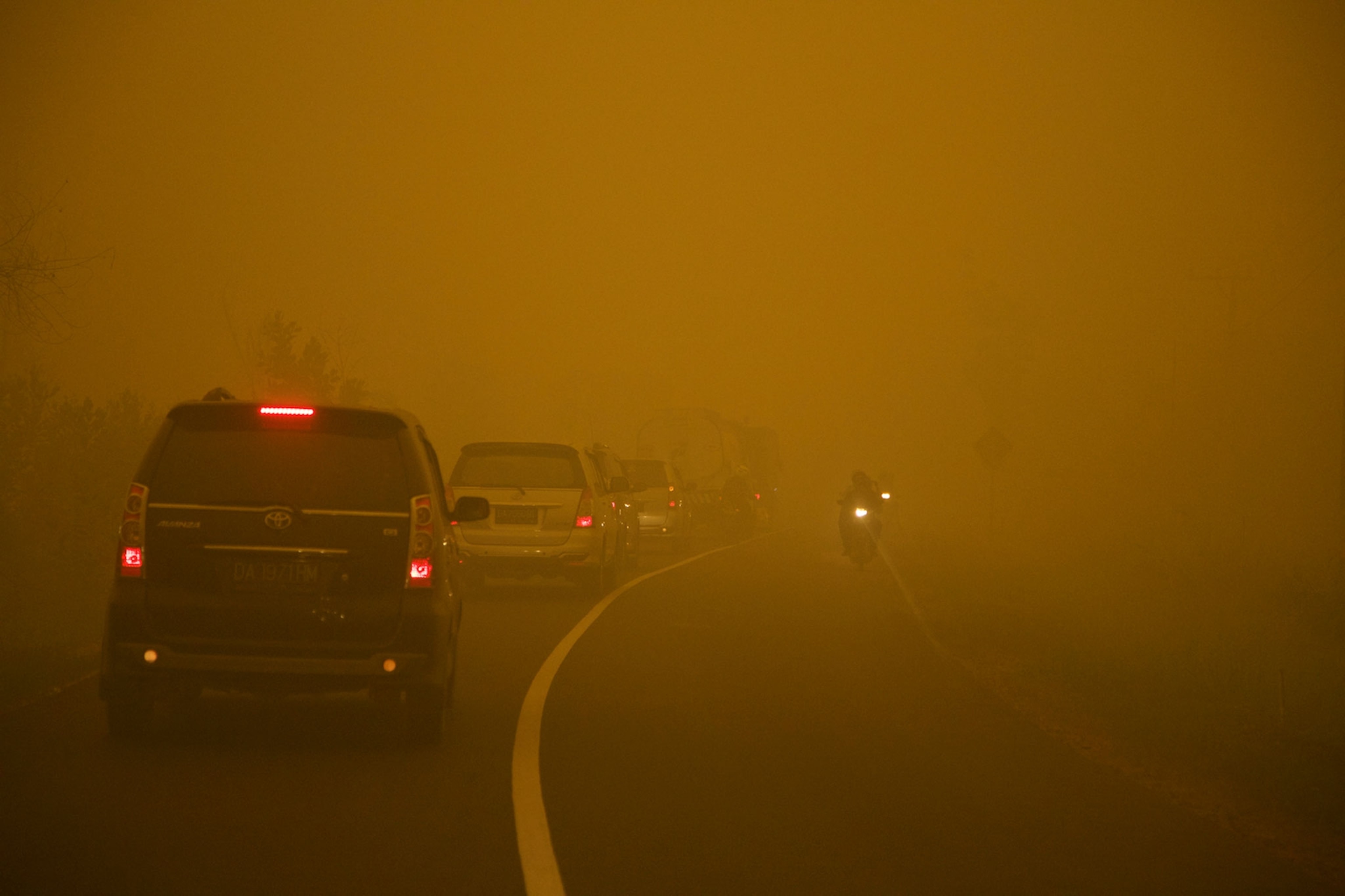 fire in Palangkaraya, Central Kalimantan, Indonesia