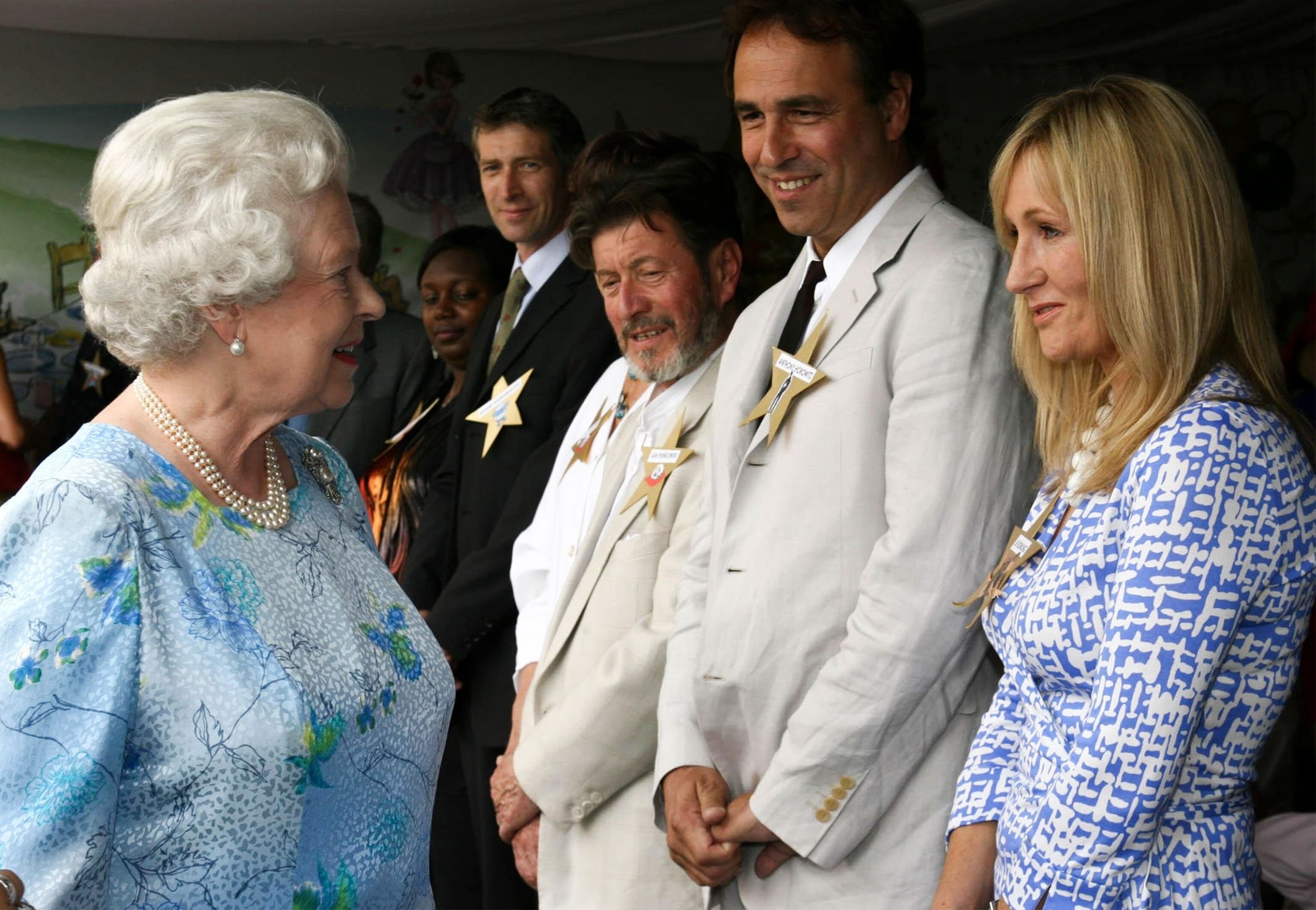 J.K. Rowling meeting Queen Elizabeth
