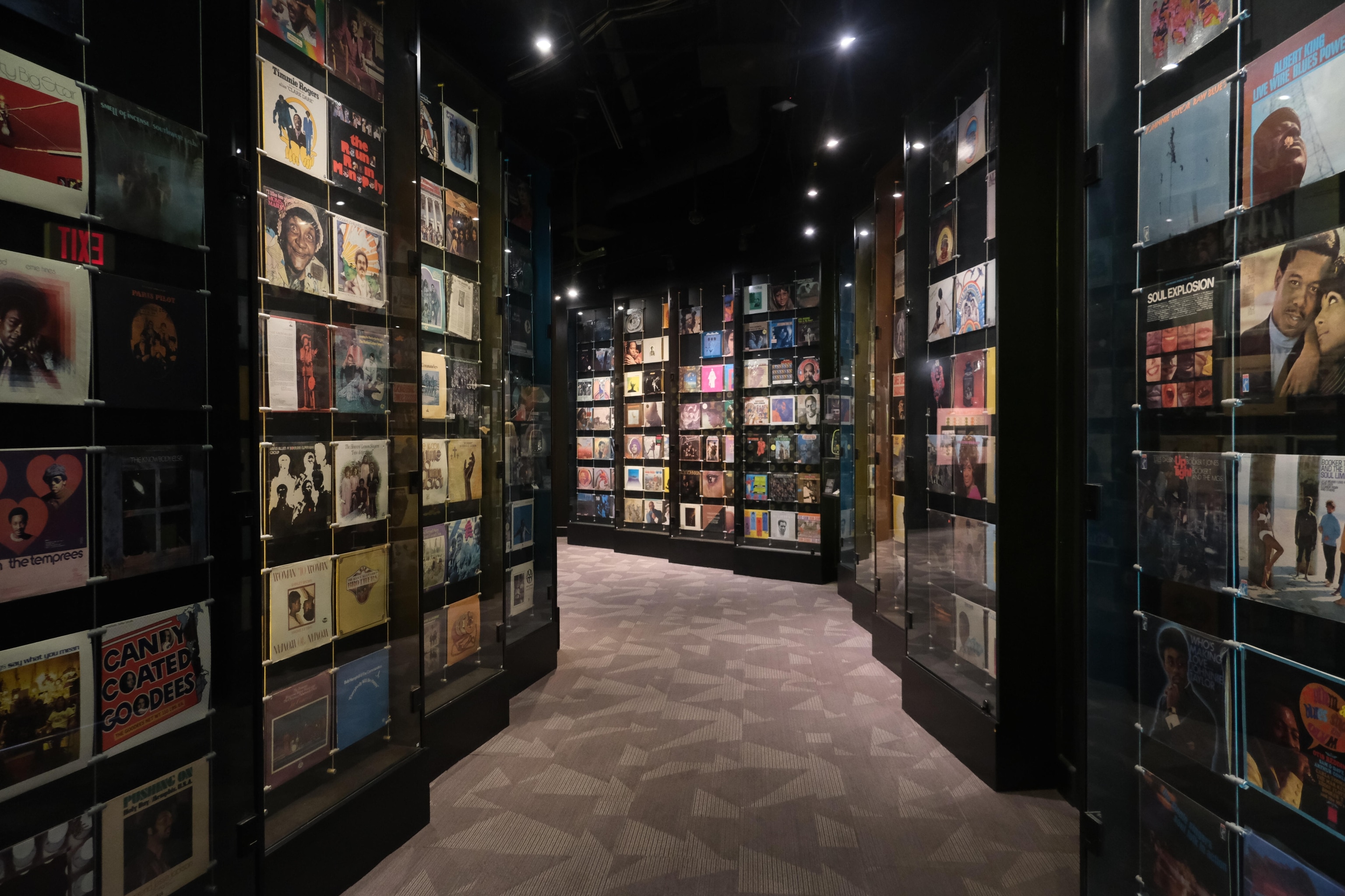 A hallway of hit albums recorded at Stax studio, on display at the Stax Museum of American Soul Music in Memphis, Tennessee, photographed by Photo Camp student Teghan Thompson. The third installation of Photo Camp Memphis was held from March 10-14, 2025, and included students from Freedom Preparatory Academy. Centered on the theme of Awe and Wonder, students worked closely together with Photo Camp staff and National Geographic Explorers to connect with and explore their own senses of awe and wonder, using photography and storytelling to transmit those sensations to others.