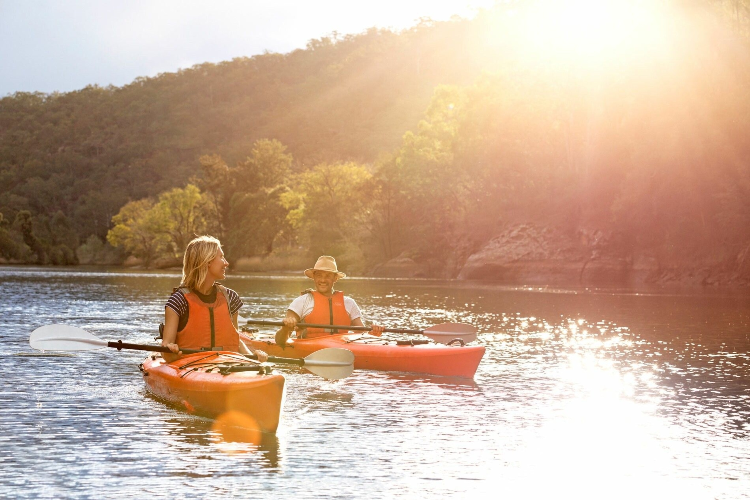 Kayaking is popular on the Hawkesbury River, near Lower MacDonald.