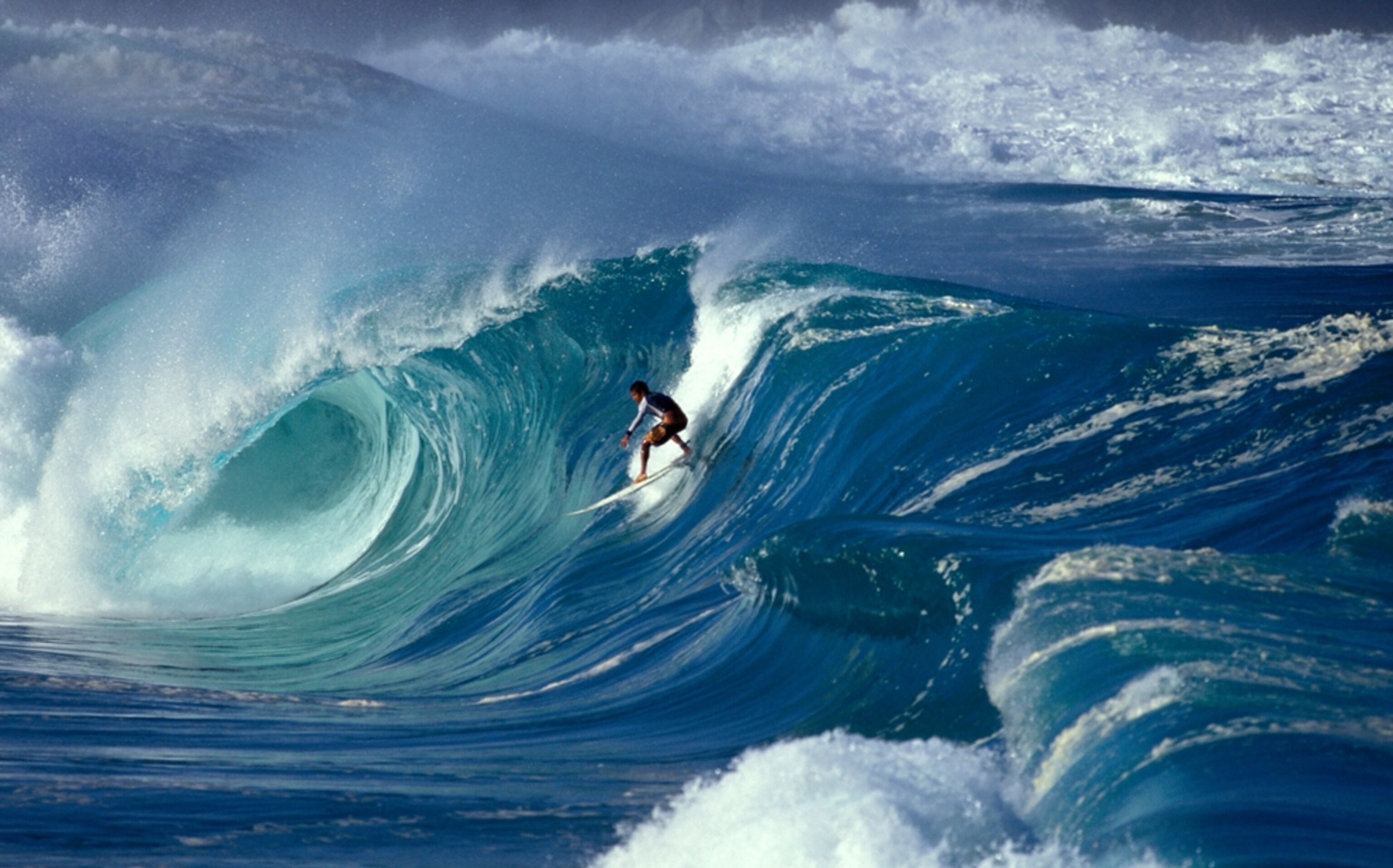 Aerial view of surfer